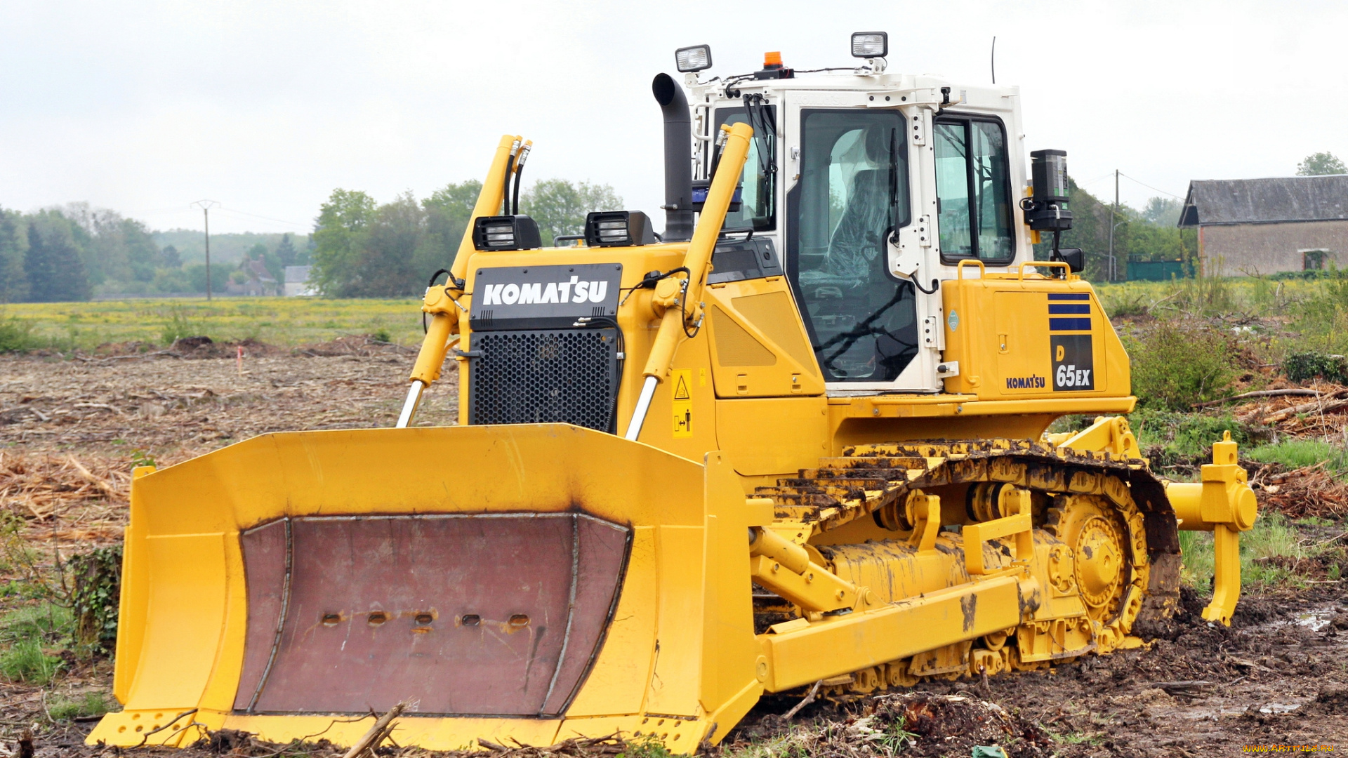 komatsu, d65ex, техника, бульдозеры, на, гусенецах, мощь, ковш, бульдозер