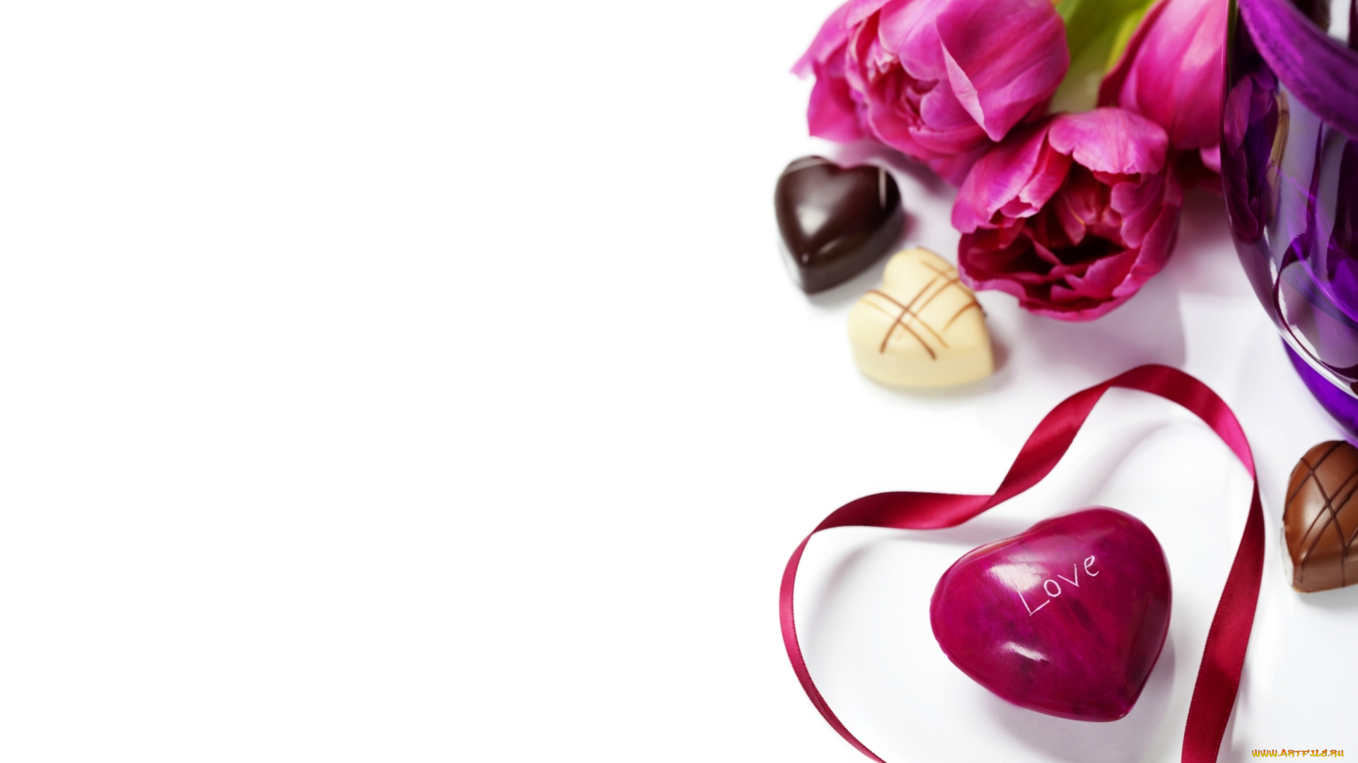 праздничные, день, святого, валентина, , сердечки, , любовь, цветы, тюльпаны, любовь, шоколад, valentine's, day