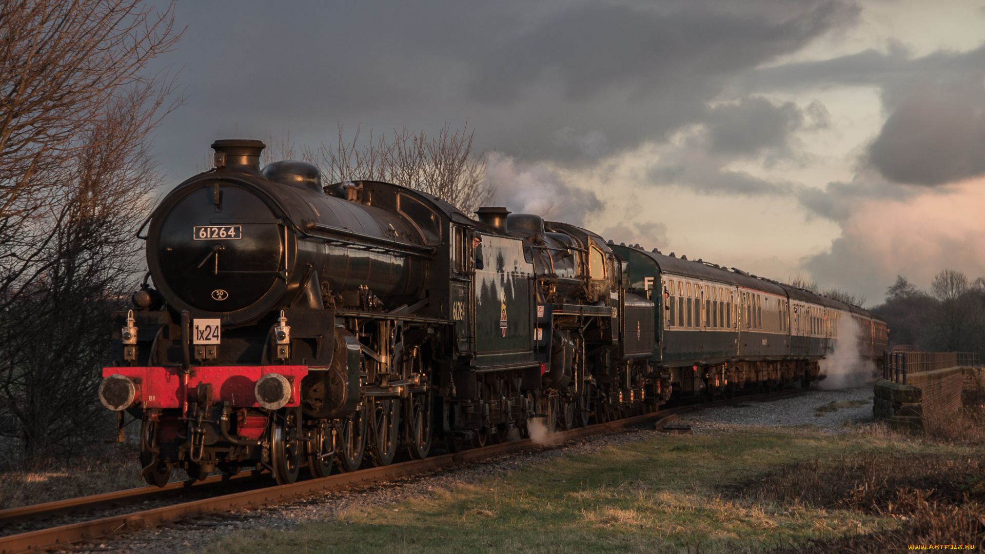 техника, паровозы, состав, паровоз, рельсы, дорога, железная