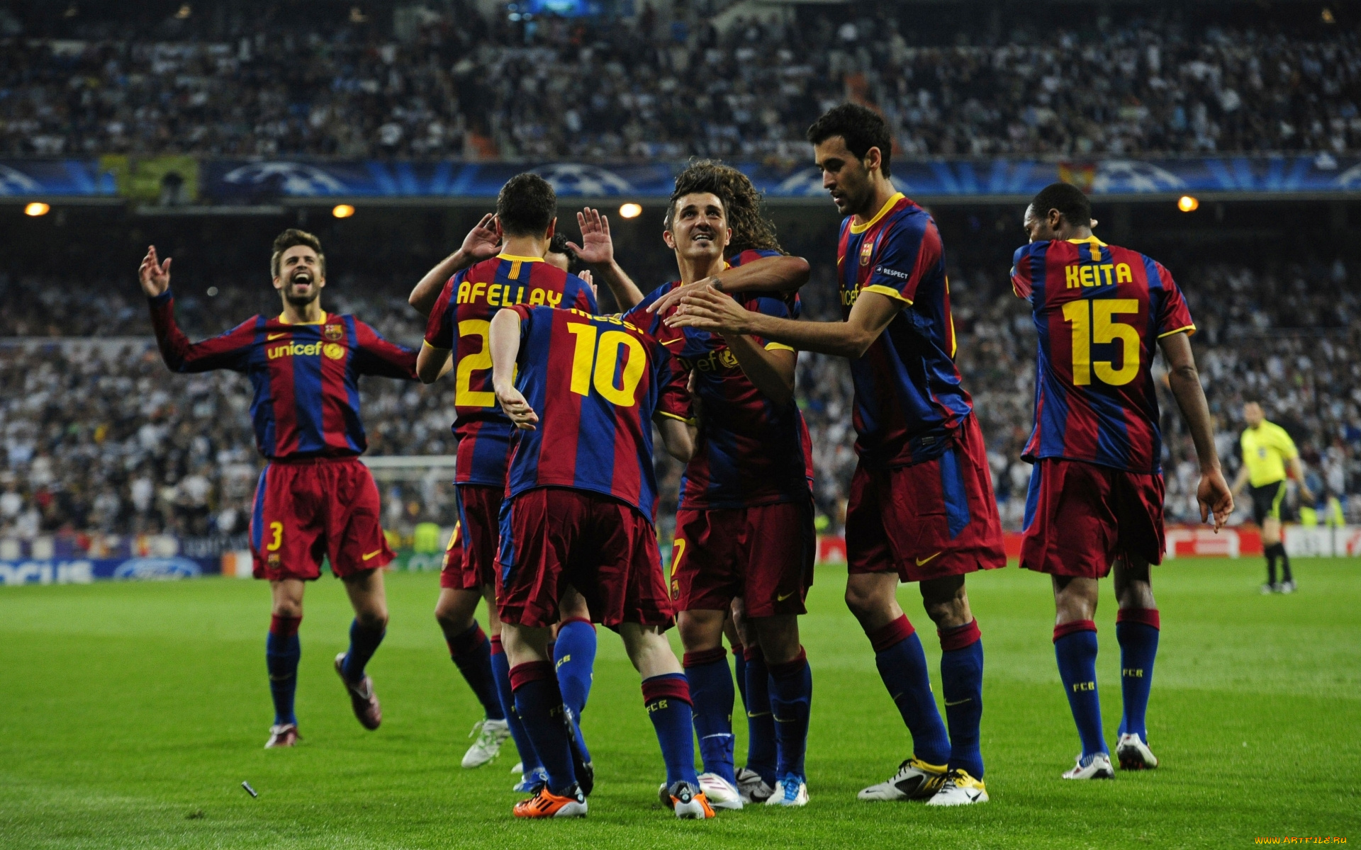 спорт, футбол, игра, команда, игроки, футболисты, поле, барселона, sergio, busquets, радость, зрители, стандион