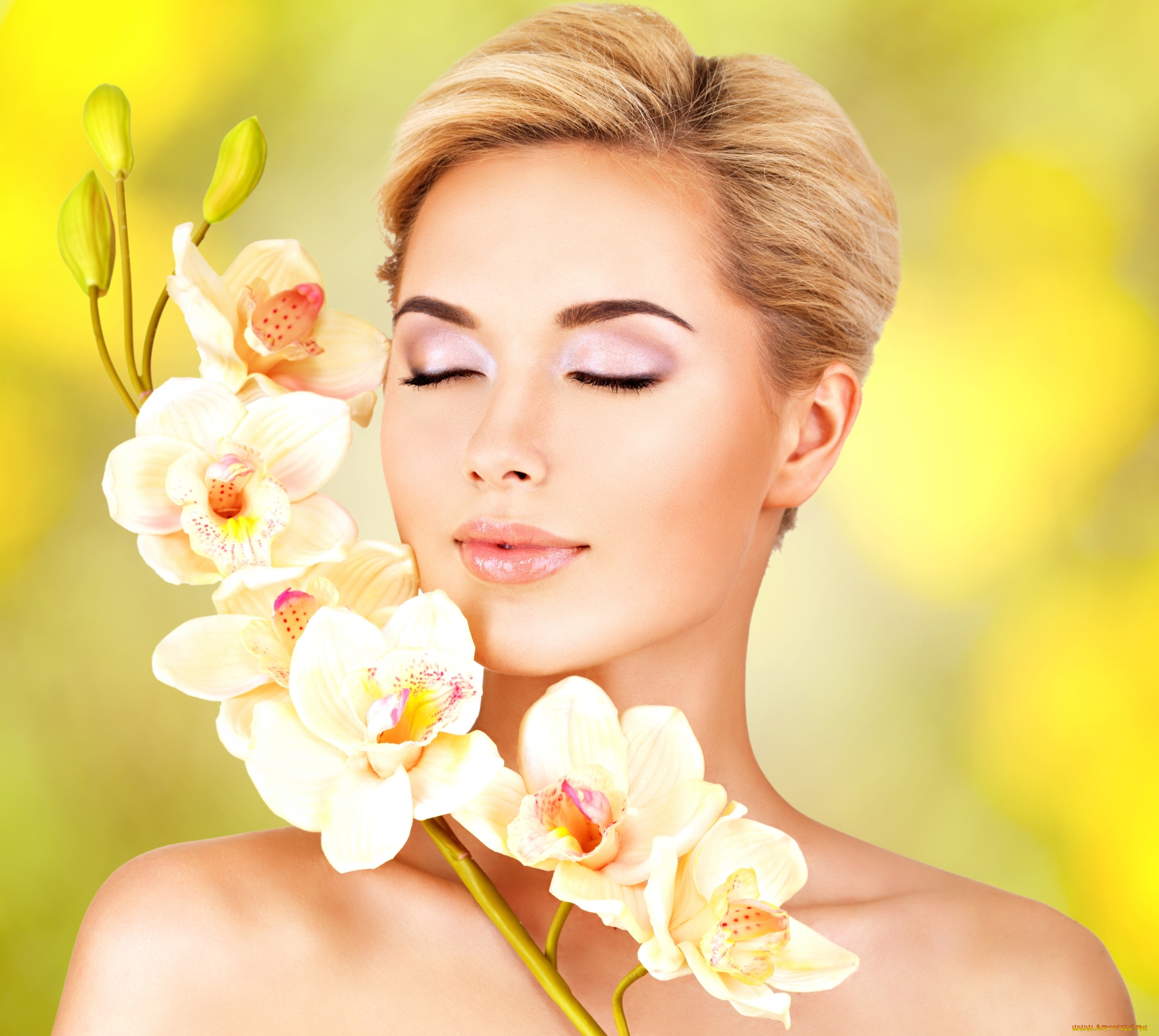 девушки, -unsort, , лица, , портреты, цветы, губы, глаза, лицо