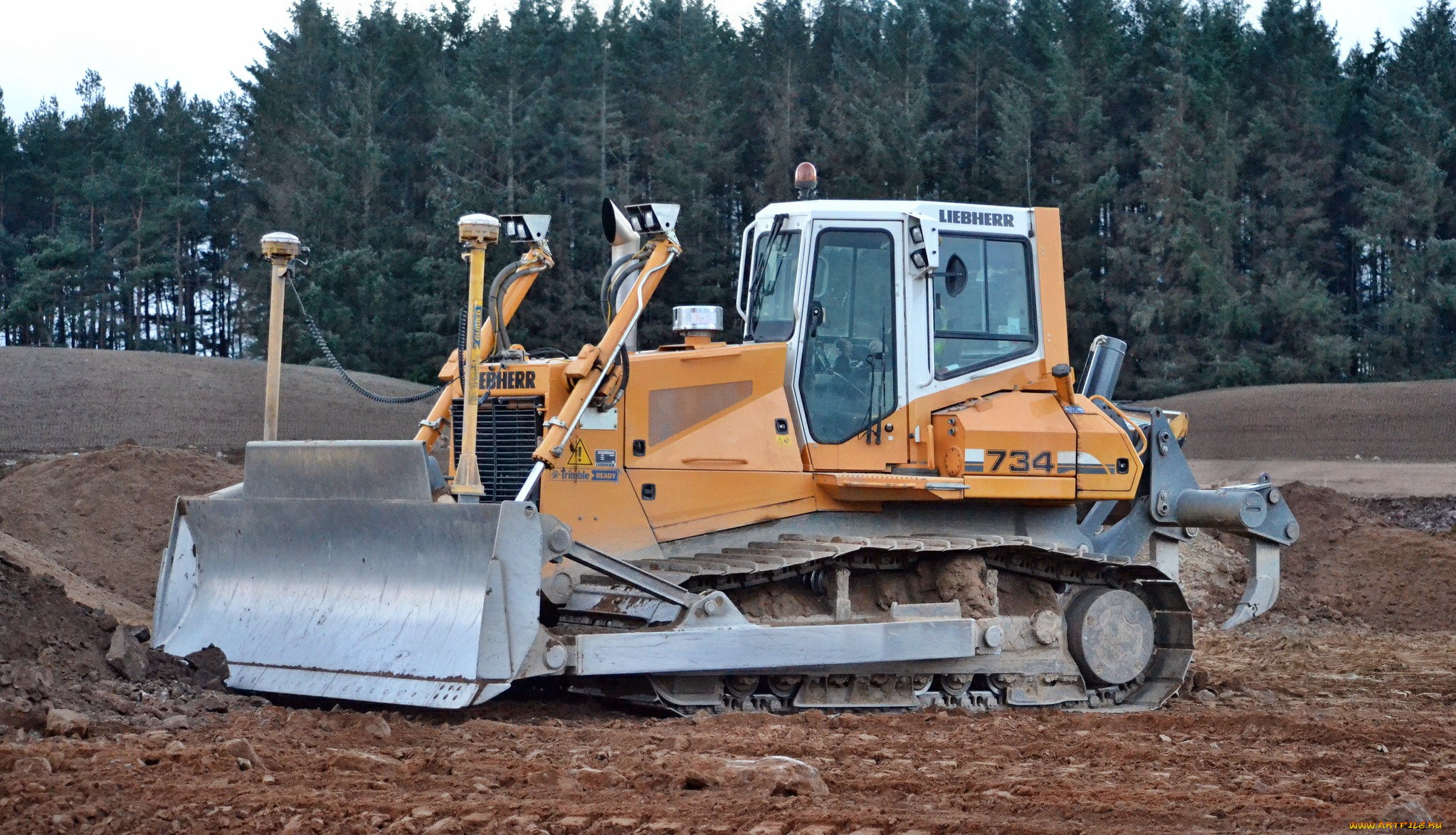 liebherr, 734, dozer, техника, бульдозеры, на, гусенецах, мощь, ковш, бульдозер
