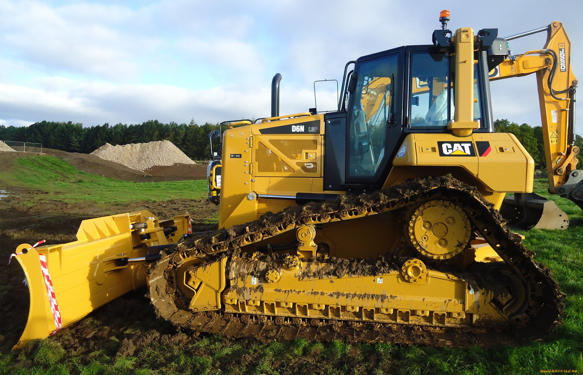 cat, d6n, техника, бульдозеры, на, гусенецах, бульдозер, мощь, ковш