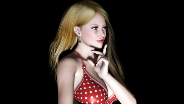 Картинка 3д+графика people+ люди девушка взгляд блондинка