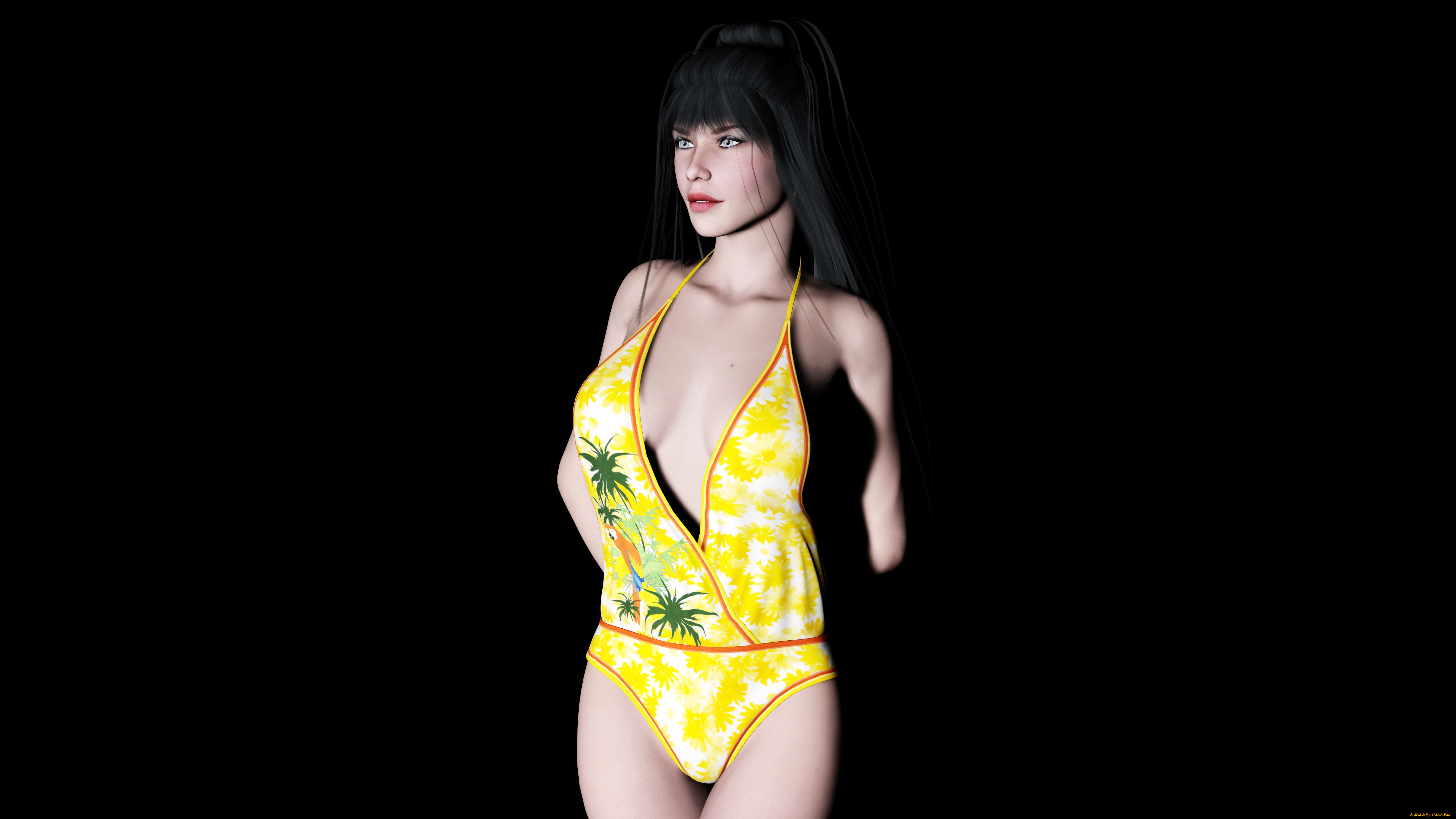 3д, графика, people, , люди, девушка, взгляд, фон