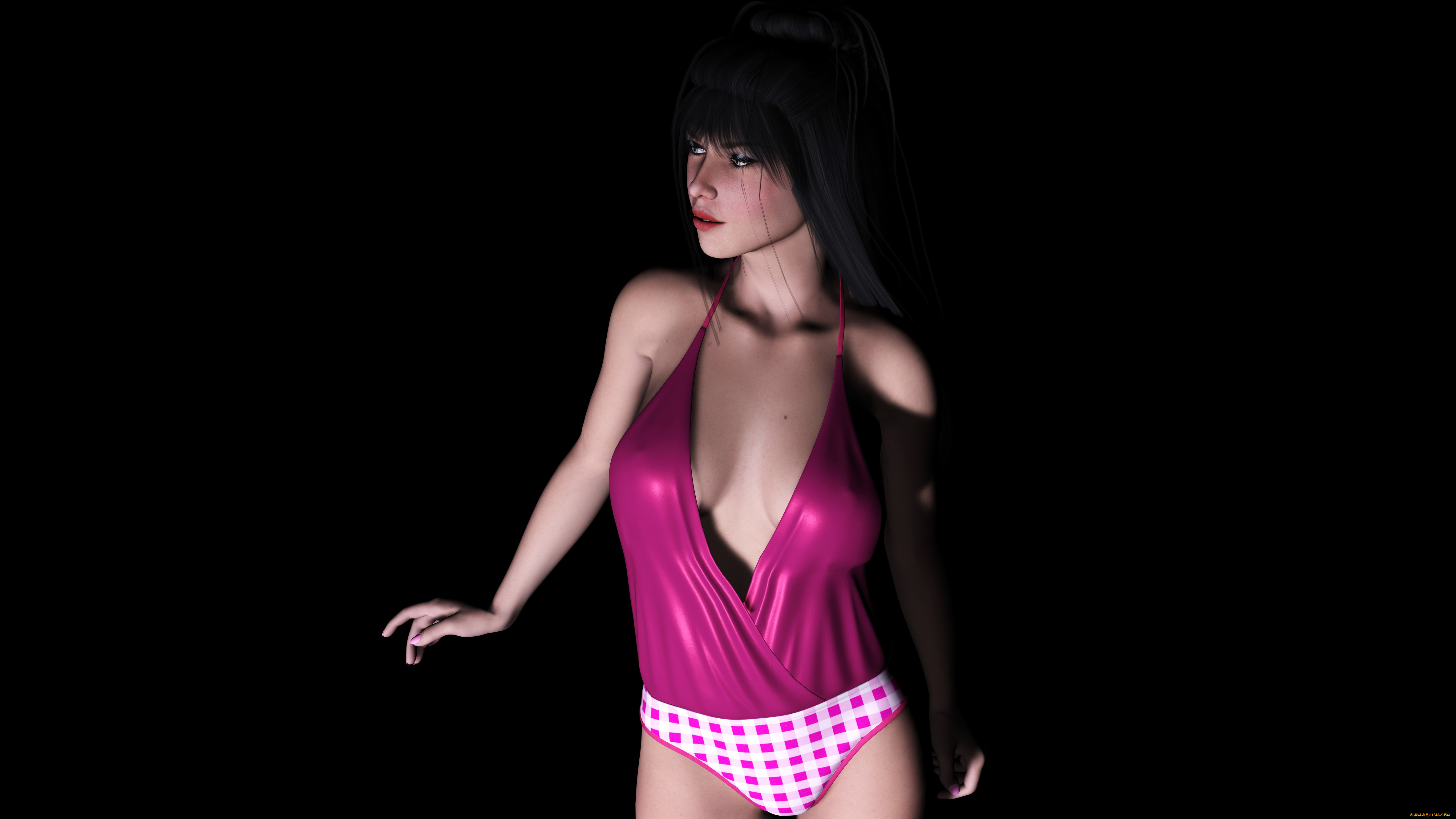 3д, графика, people, , люди, девушка, взгляд, фон