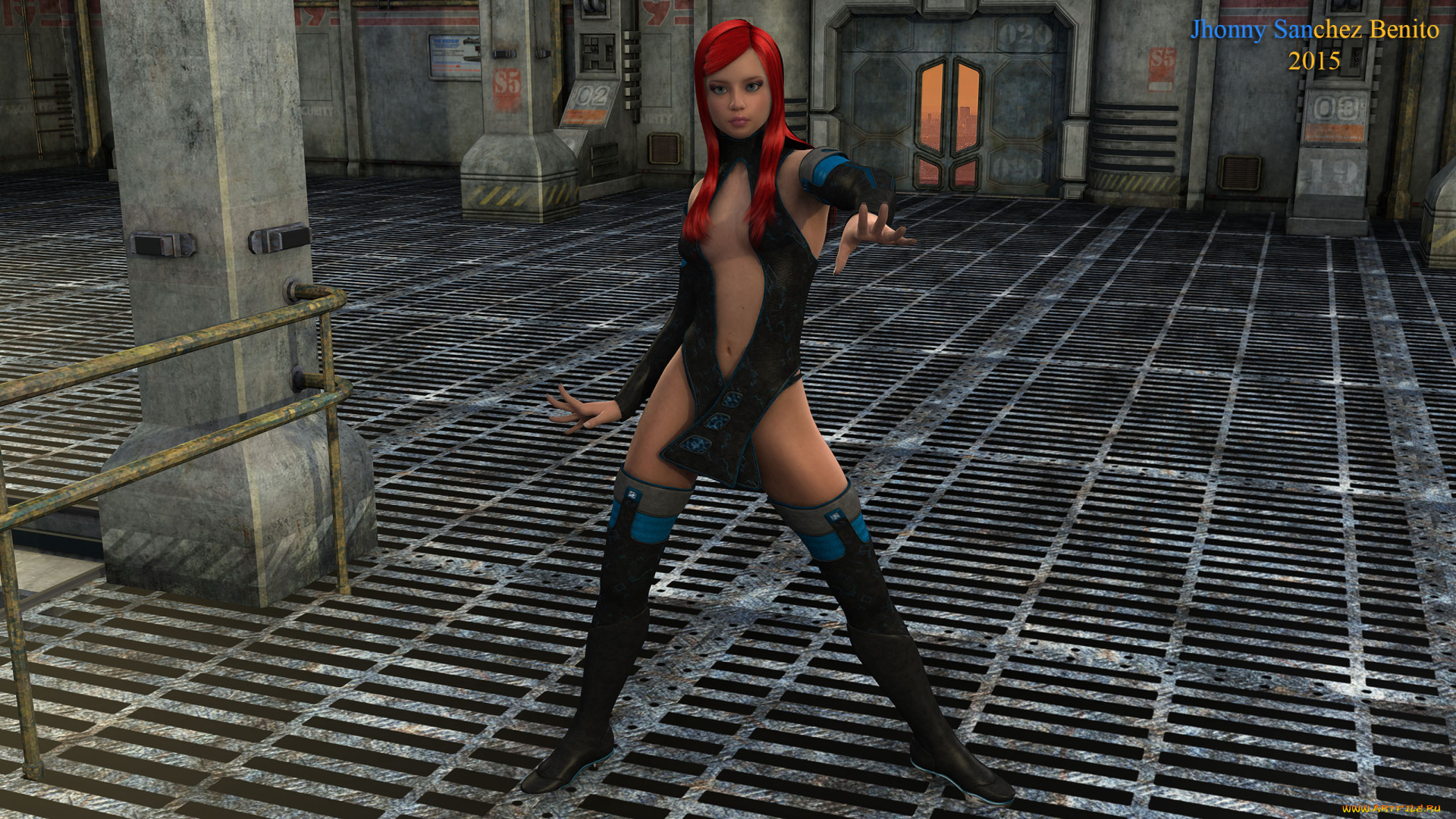 3д, графика, люди, , people, взгляд, девушка, фон, рыжая