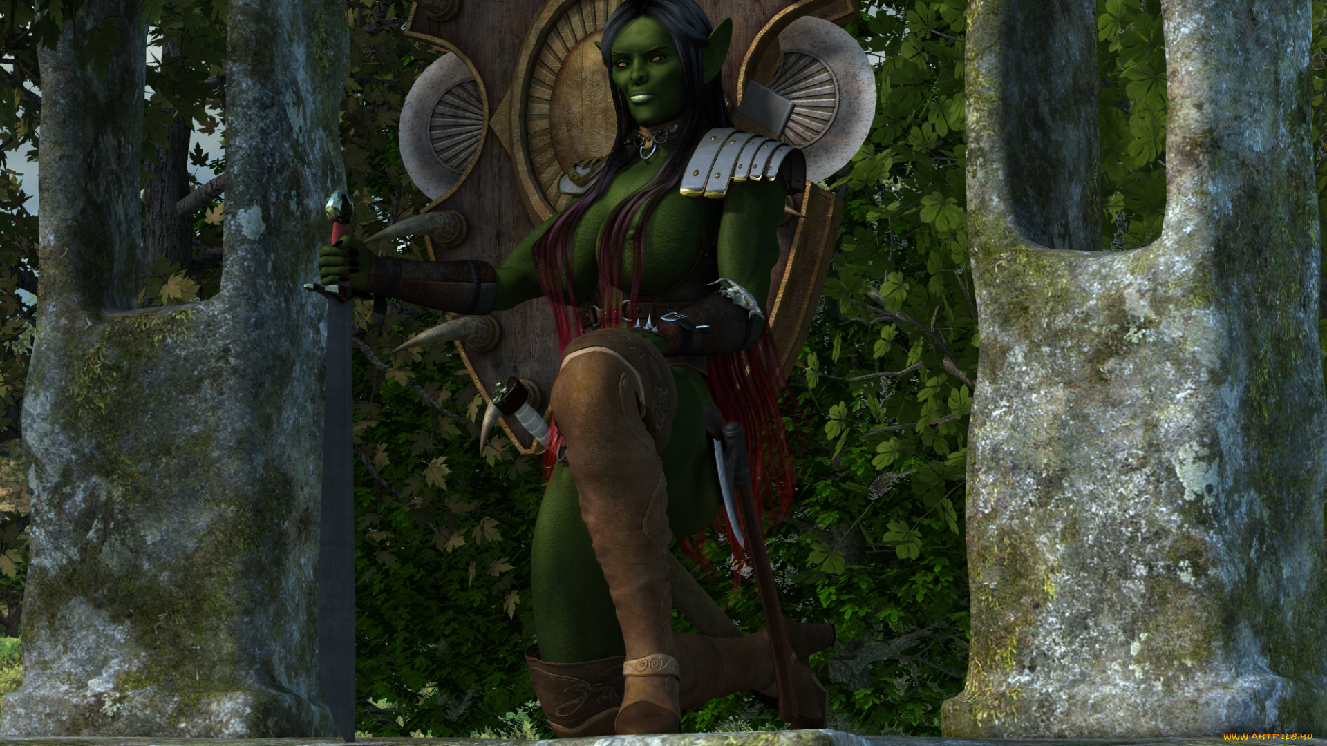 3д, графика, существа, , creatures, фон, сапоги, взгляд, халк