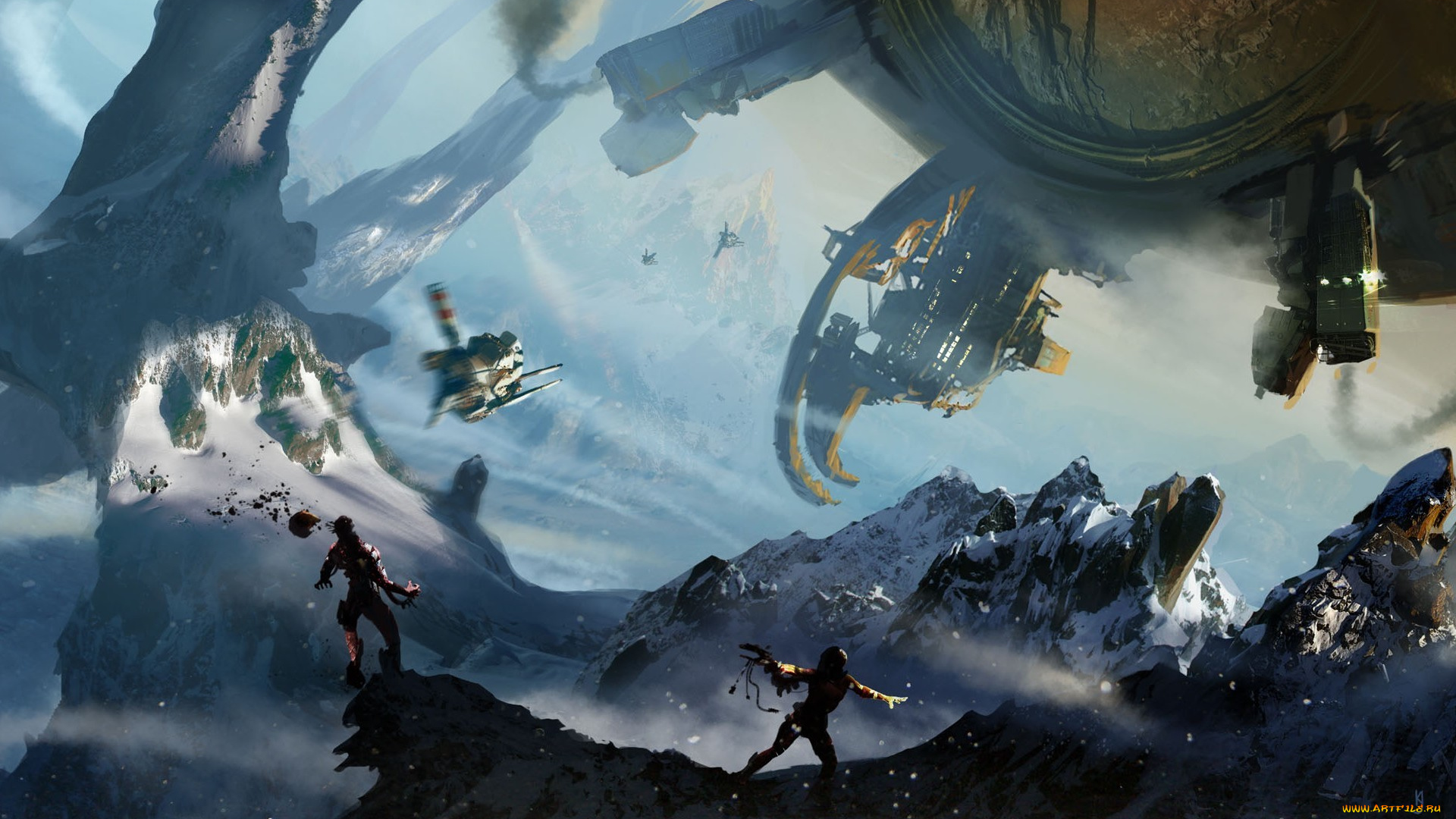 фэнтези, космические, корабли, , звездолеты, , станции, металл, корабль, снег, битва, выстрелы, гры, арт, оружие