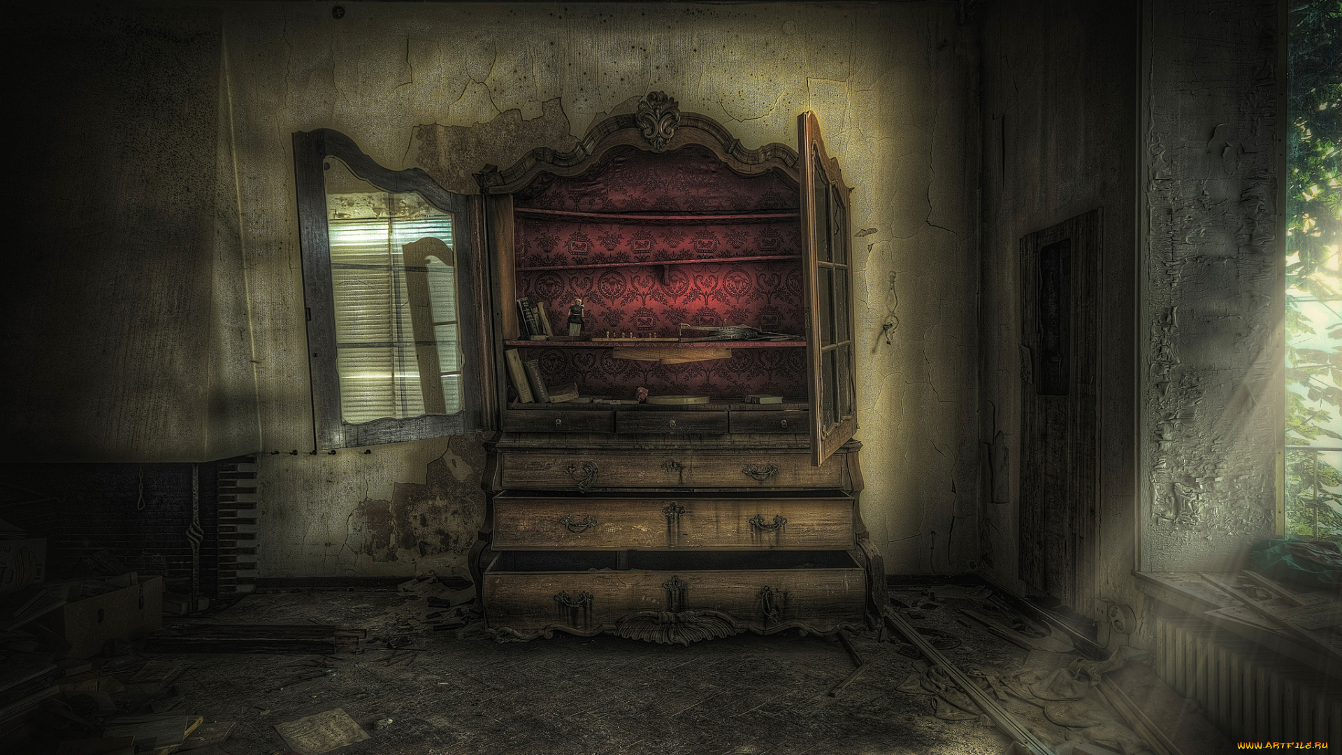 интерьер, -, другое, комната, комод, шкаф