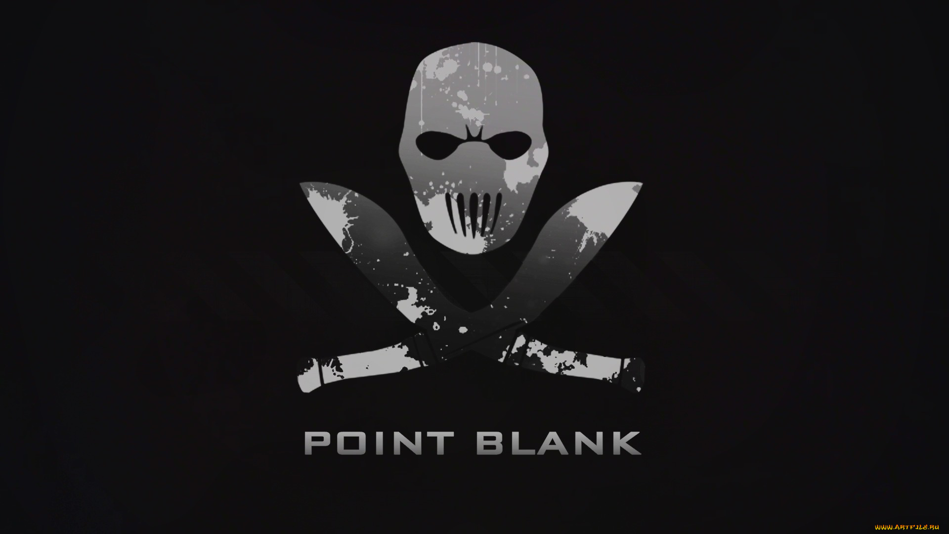 рисованное, минимализм, черный, фон, игра, череп, point, blank