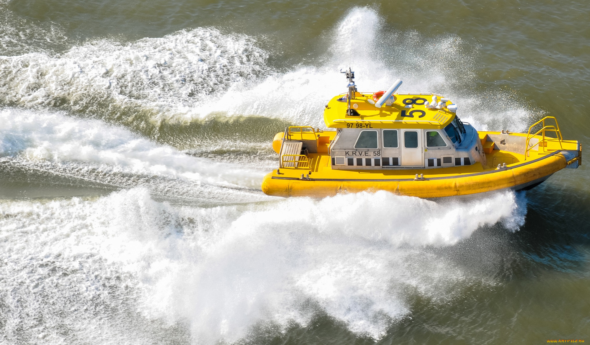корабли, катера, катер, буруны
