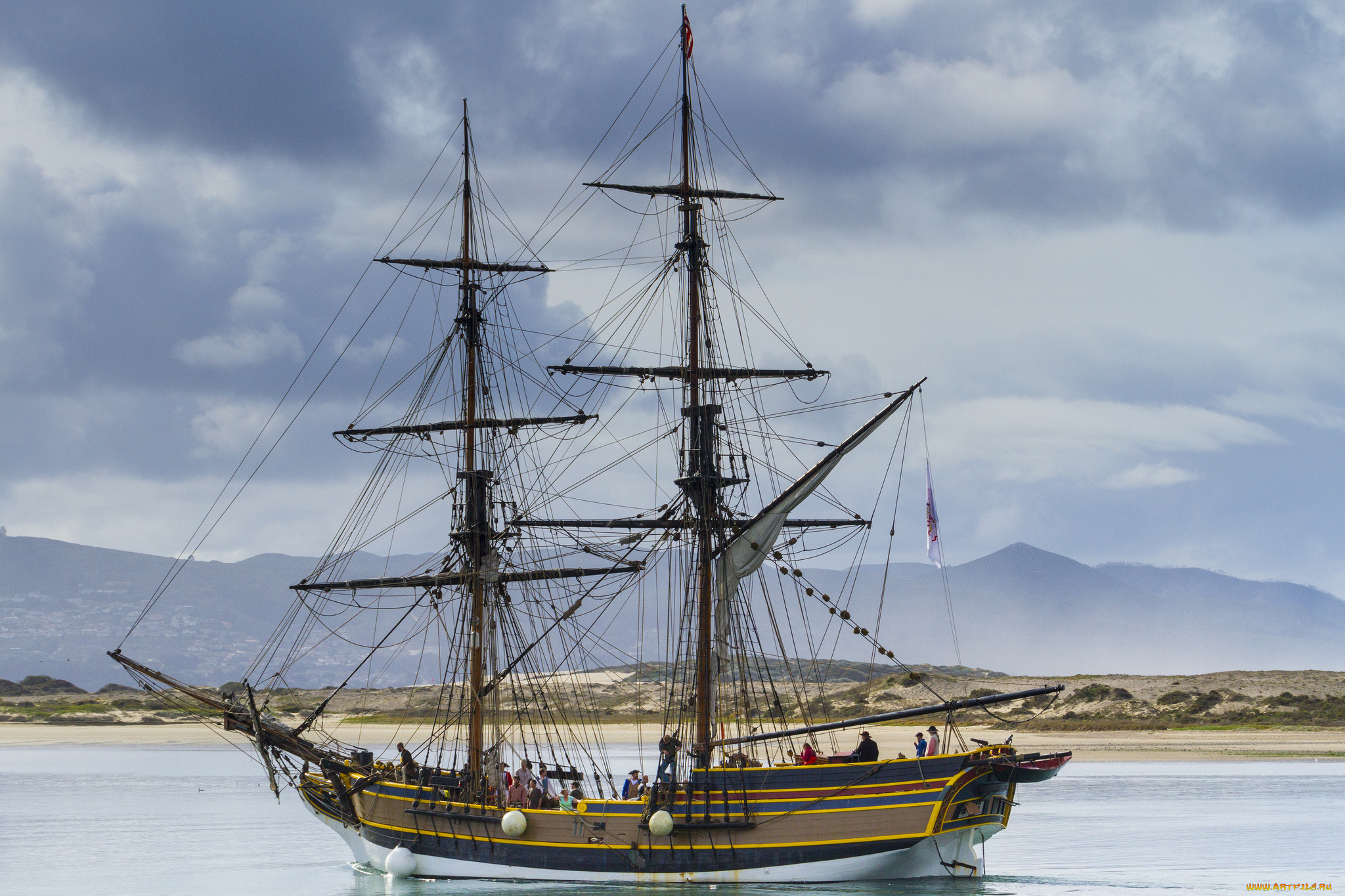 корабли, парусники, шхуна, парусная