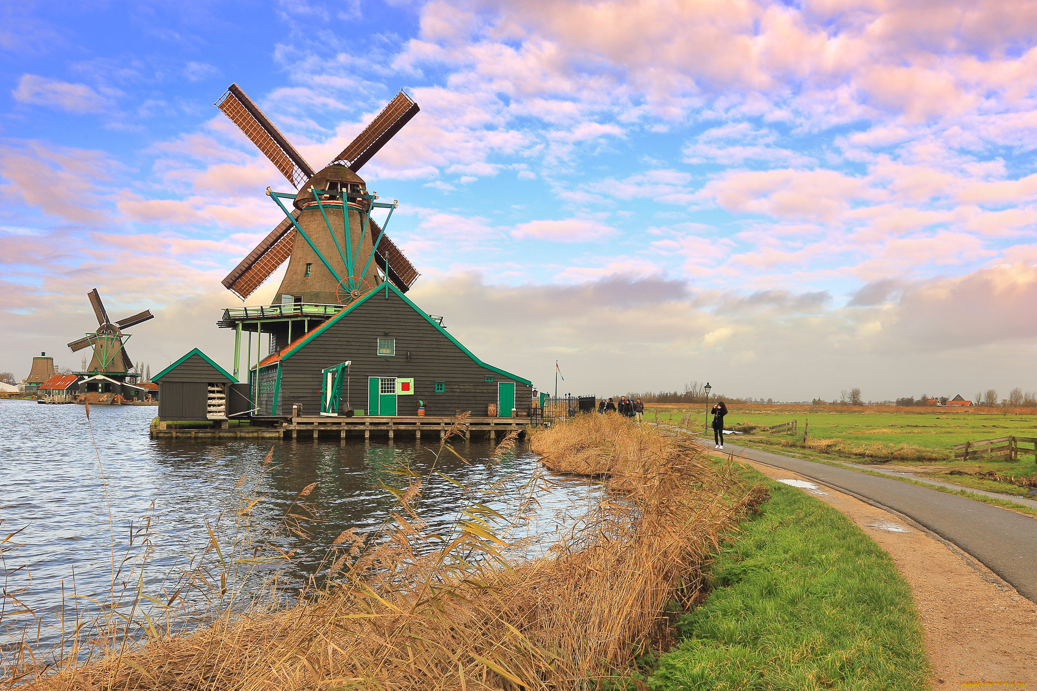 разное, мельницы, мельница, речка