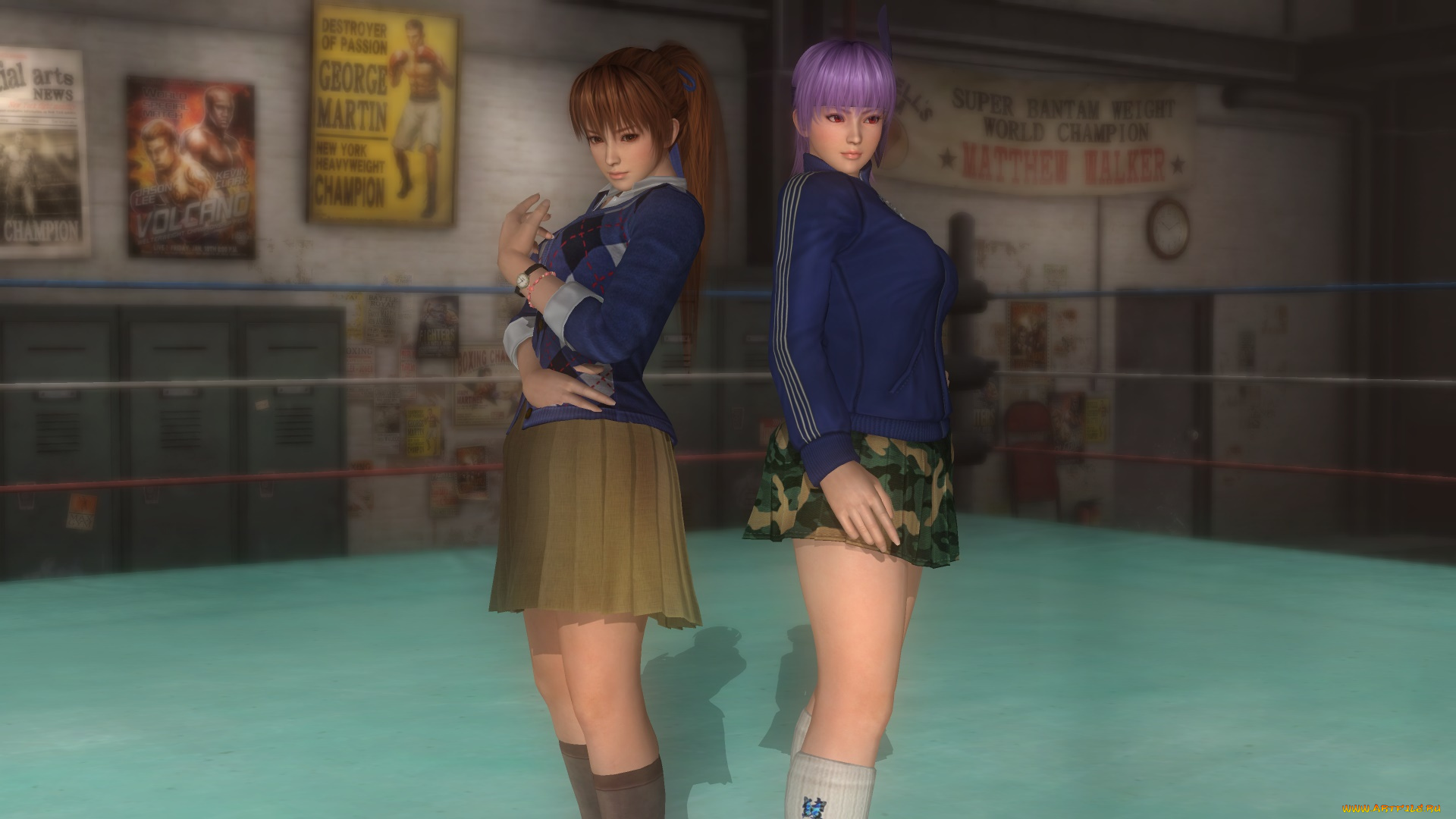 3д, графика, аниме, , anime, фон, девушки, поза, взгляд