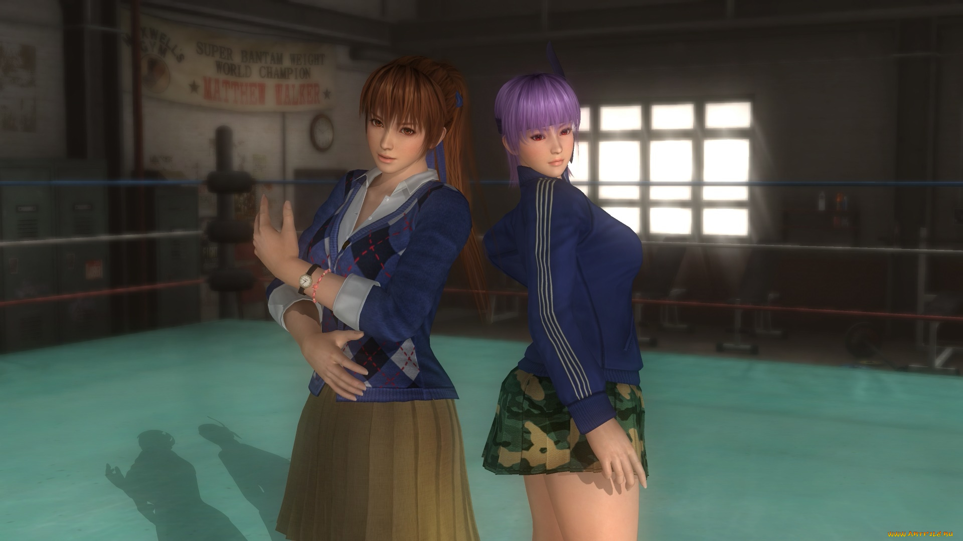 3д, графика, аниме, , anime, поза, девушки, фон, взгляд