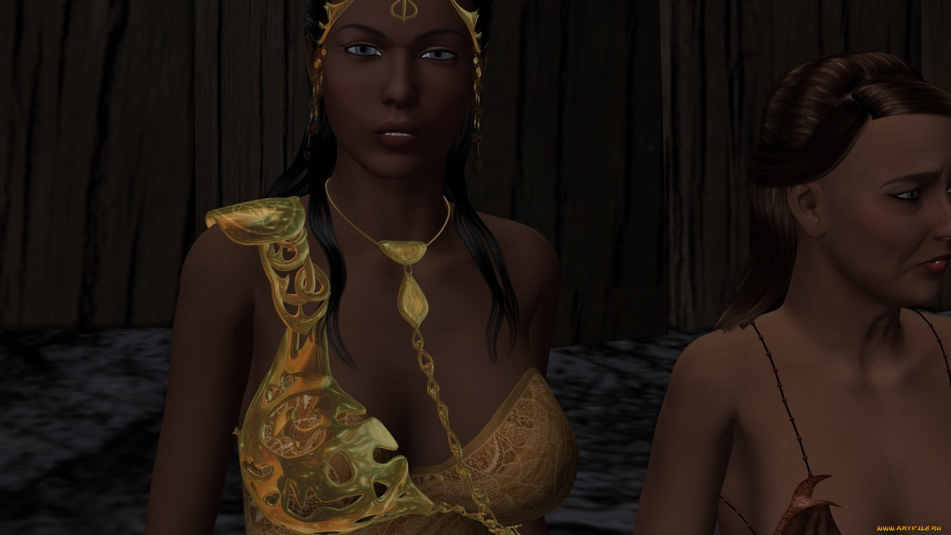 3д, графика, фантазия, , fantasy, фон, девушки, взгляд