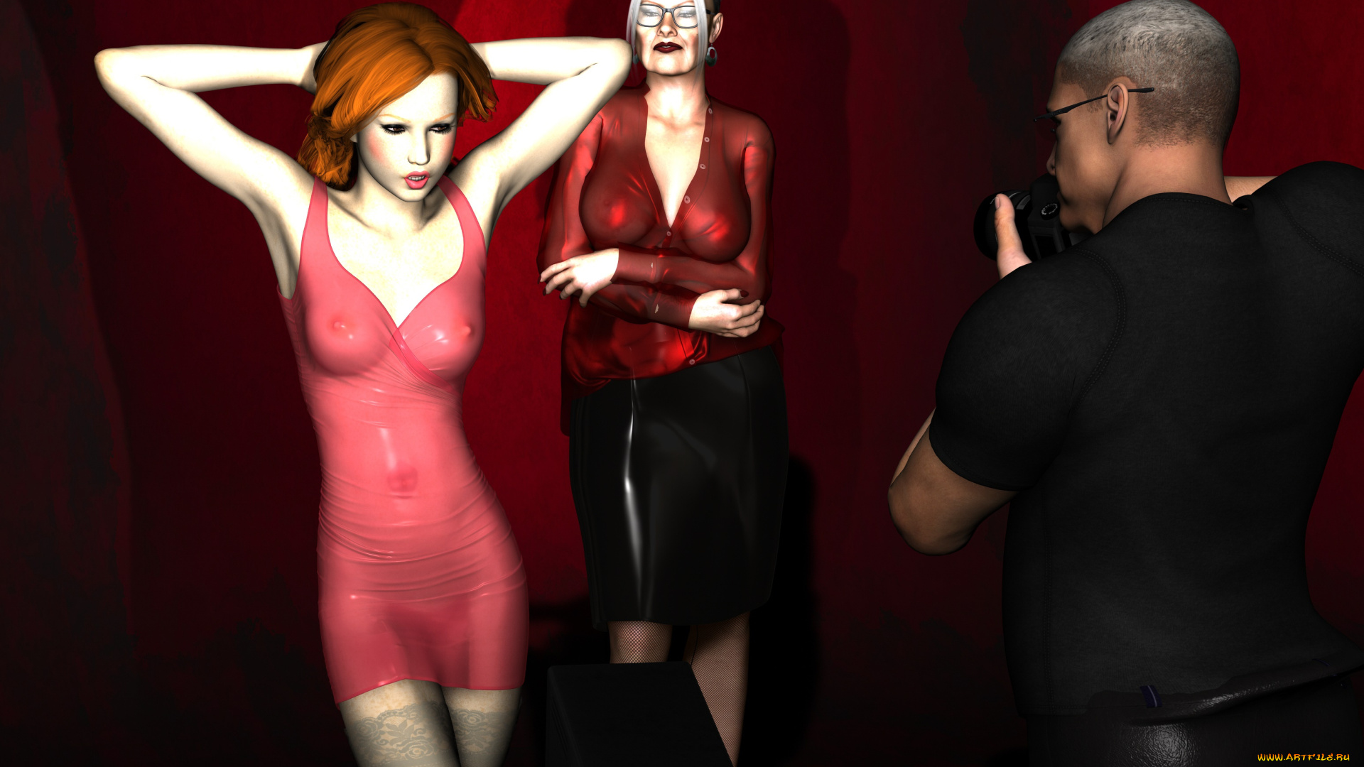 3д, графика, люди, , people, девушка, взгляд, фон, поза