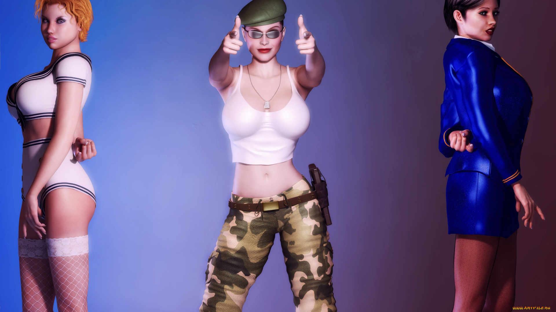 3д, графика, люди, , people, взгляд, девушки, фон