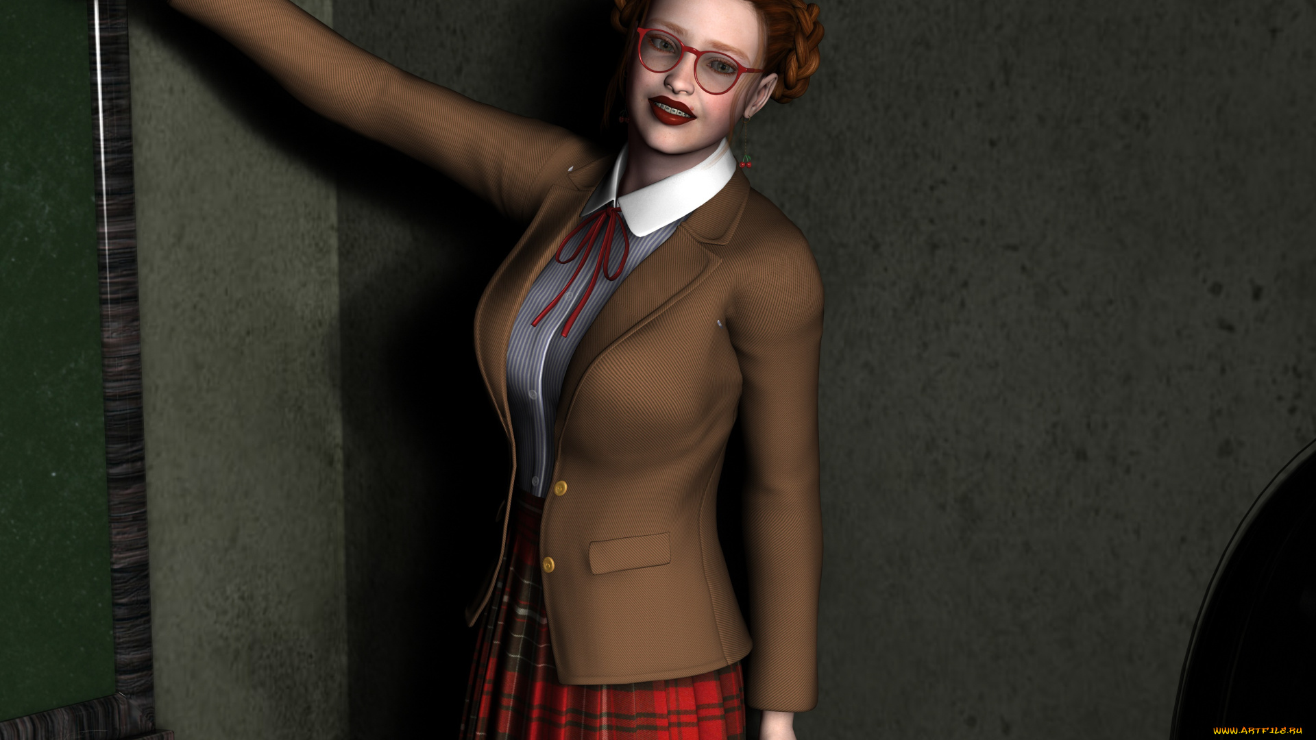 3д, графика, люди, , people, взгляд, девушка, доска, фон