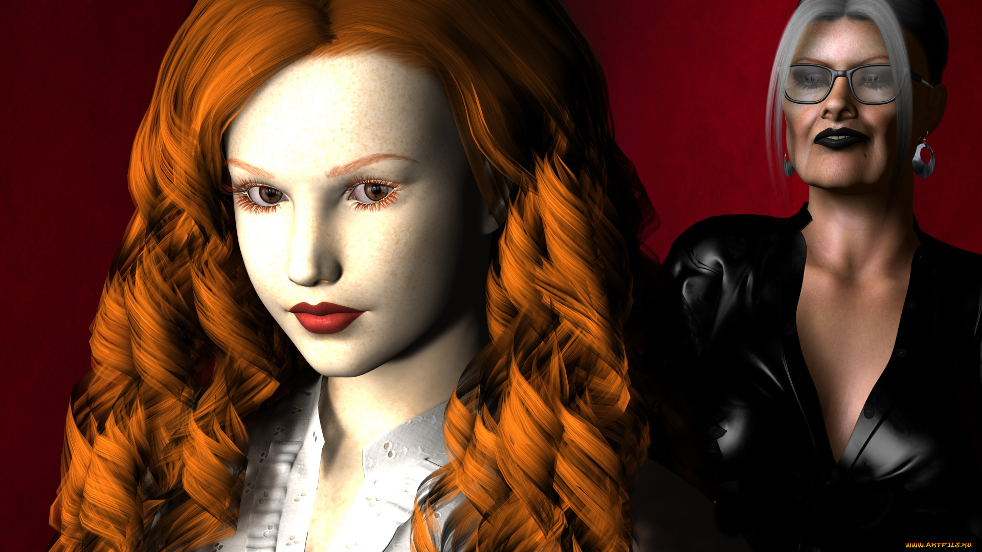 3д, графика, портрет, , portraits, девушка, взгляд, фон