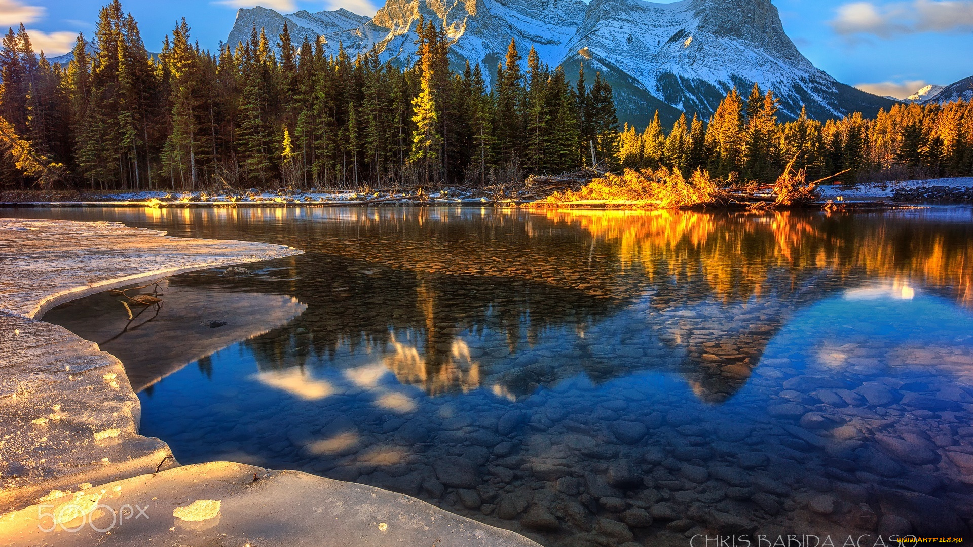 природа, реки, озера, вода, лёд, свет, лес, горы