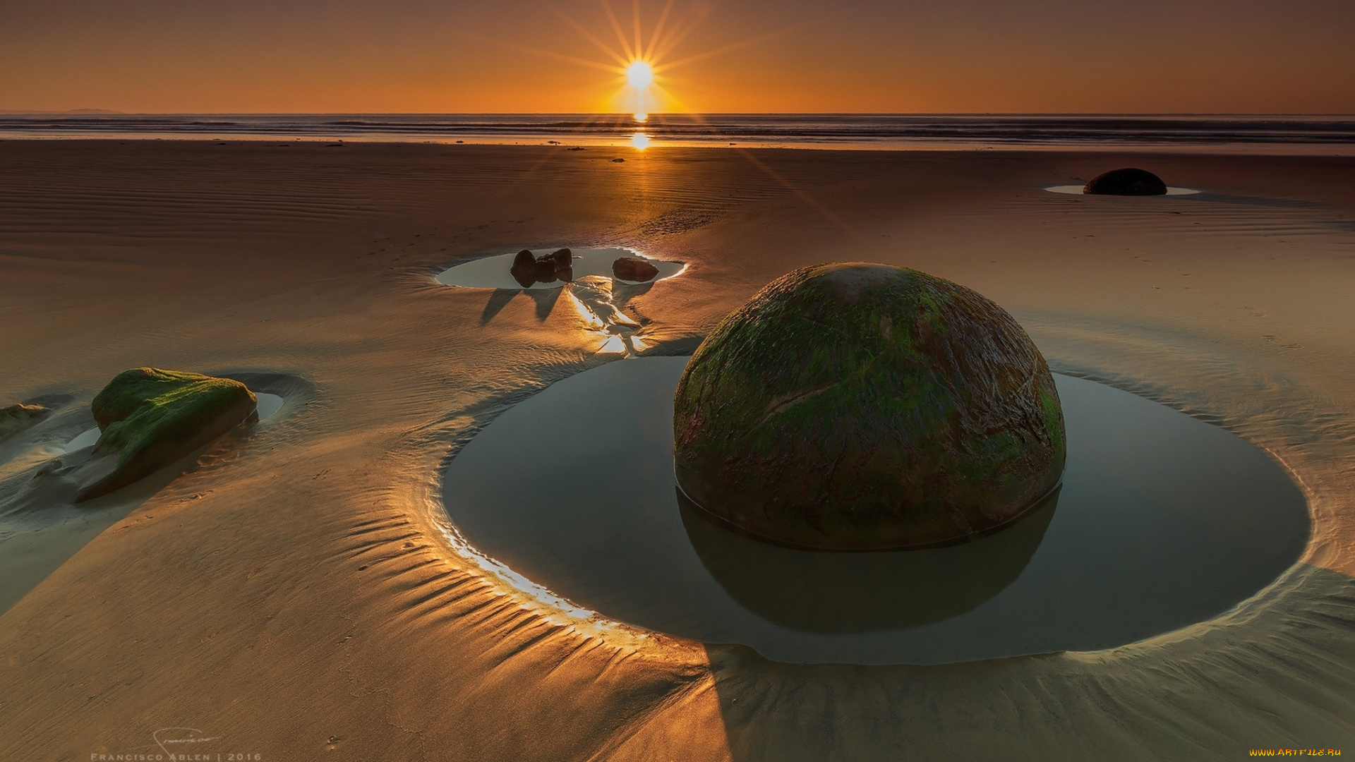 природа, восходы, закаты, солнце, небо, камни, песок, пляж, море