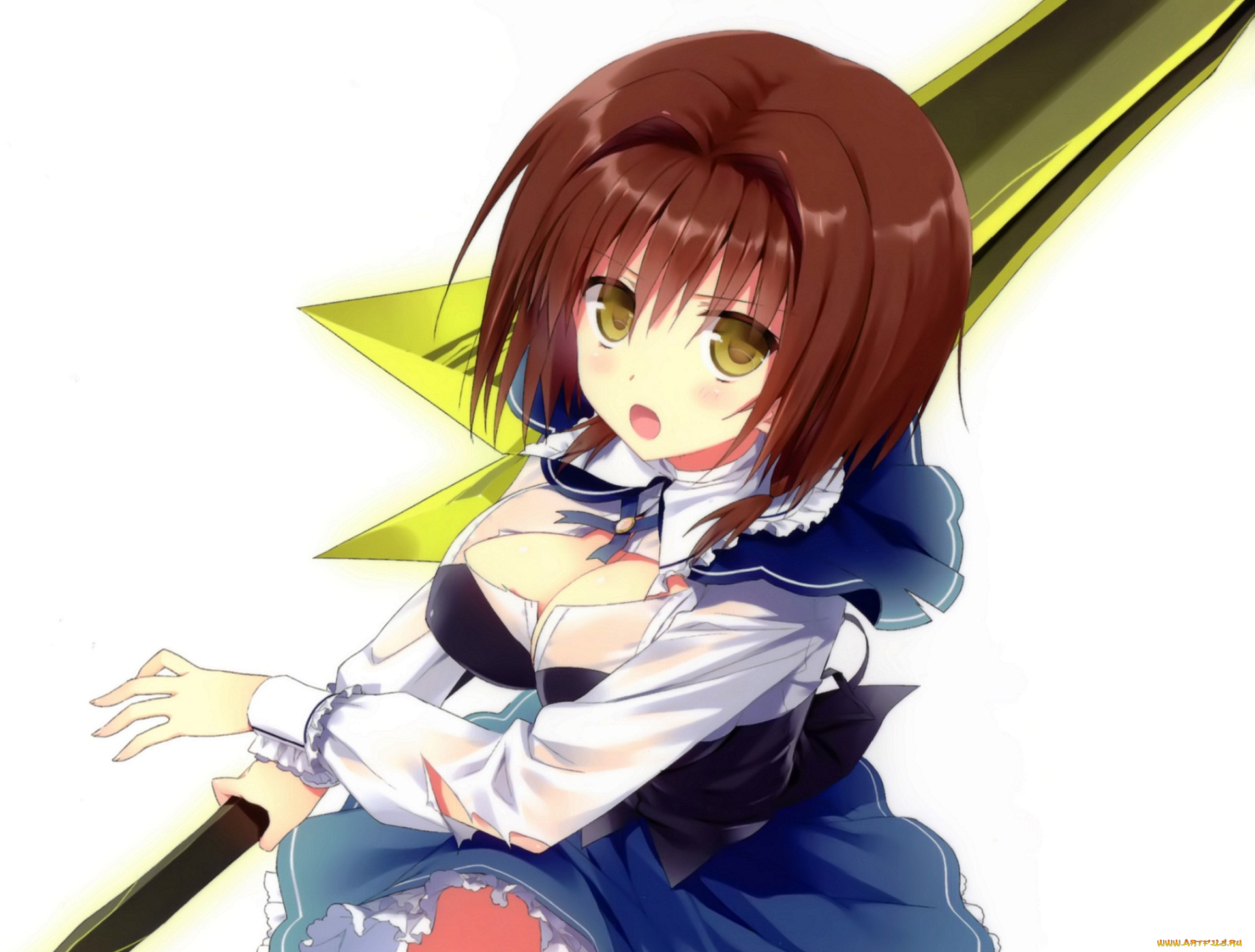 аниме, absolute, duo, девушка, оружие