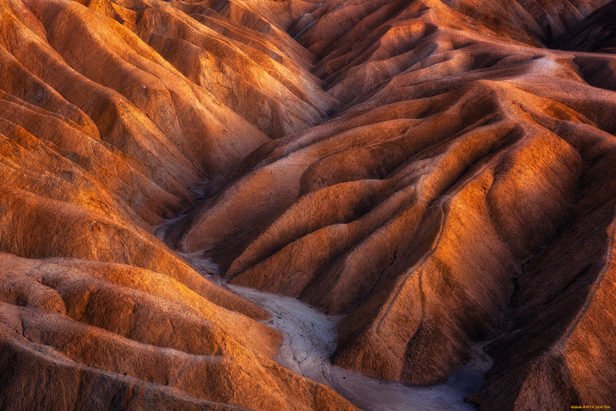 природа, горы, русло, холмы