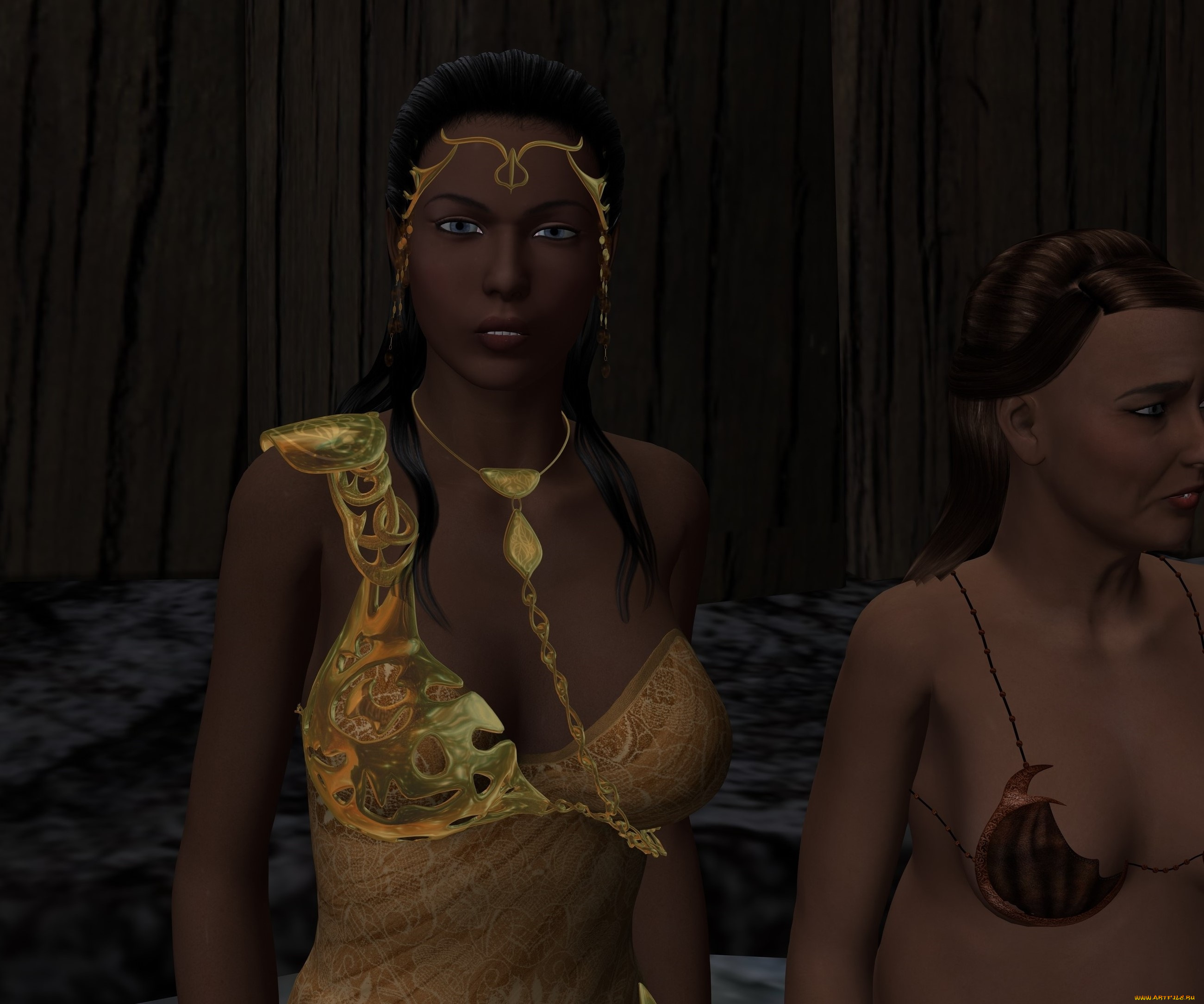 3д, графика, фантазия, , fantasy, фон, девушки, взгляд