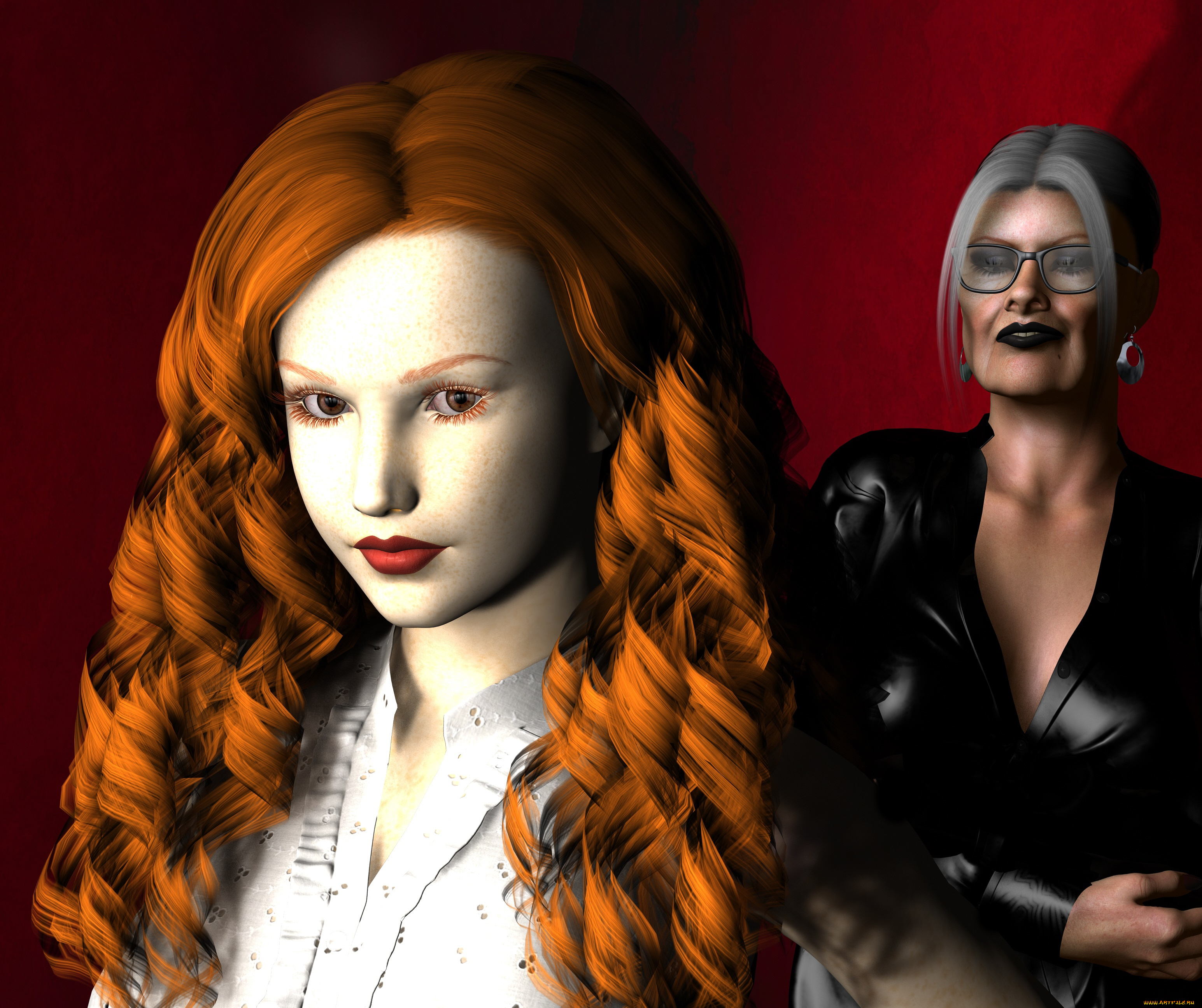 3д, графика, портрет, , portraits, девушка, взгляд, фон