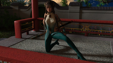 Картинка 3д+графика фантазия+ fantasy фон девушка тату взгляд