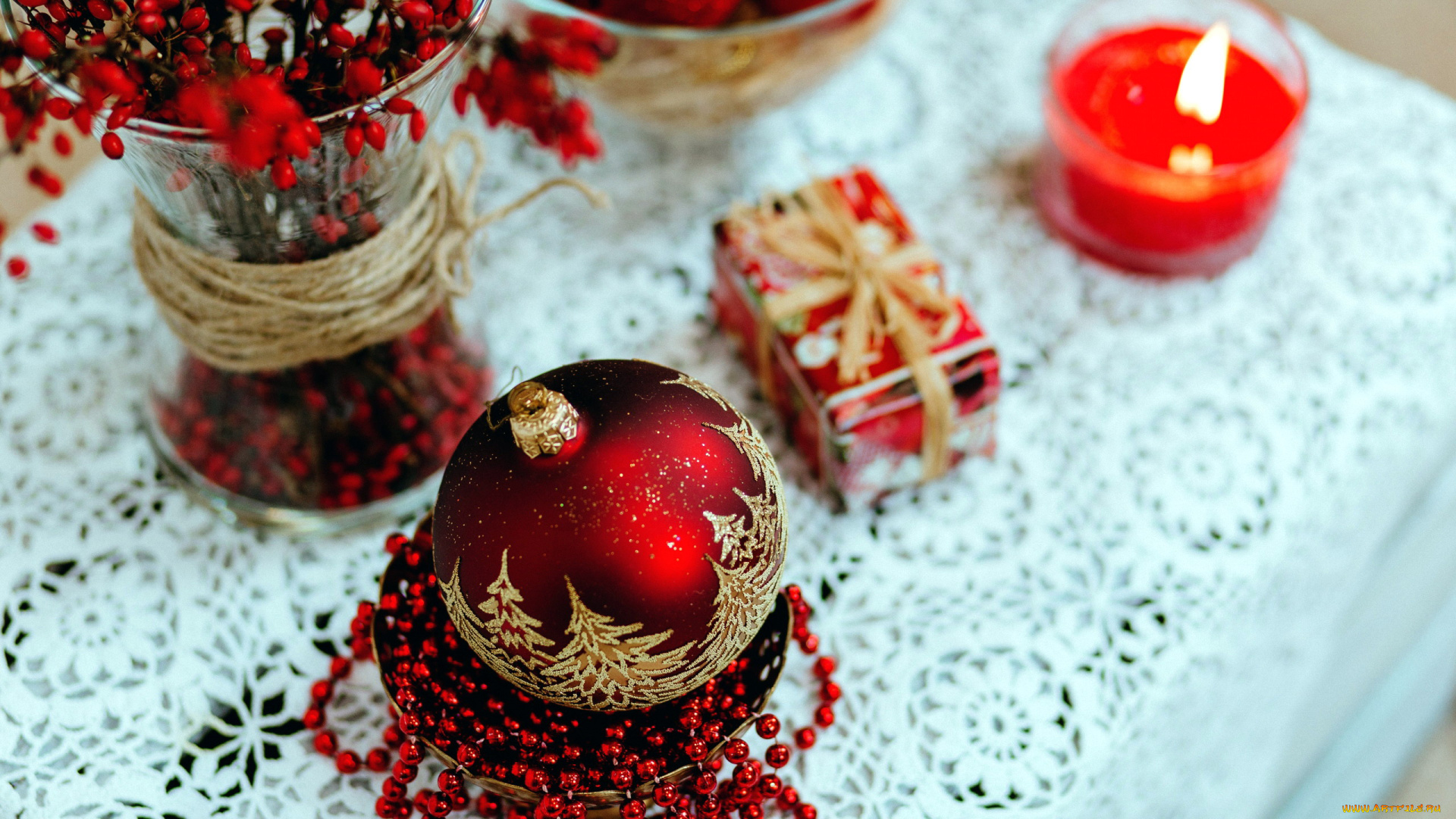 праздничные, -, разное, , новый, год, свеча, шарик, бусы