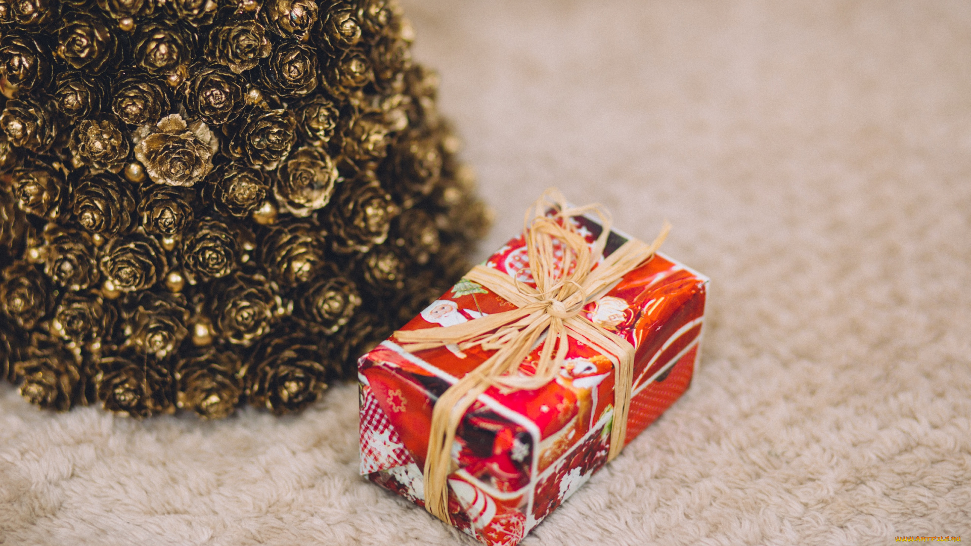 праздничные, подарки, и, коробочки, шишки, коробка, подарок, праздник