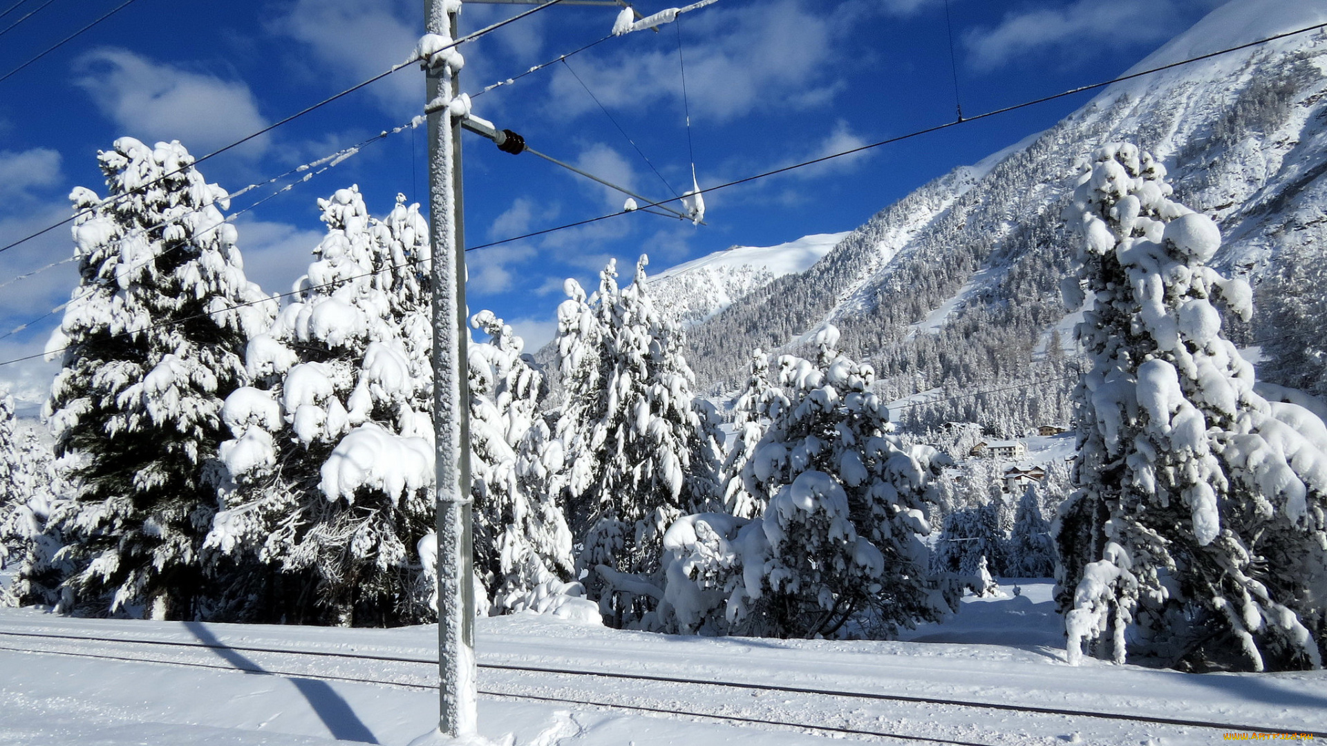 природа, горы, снег