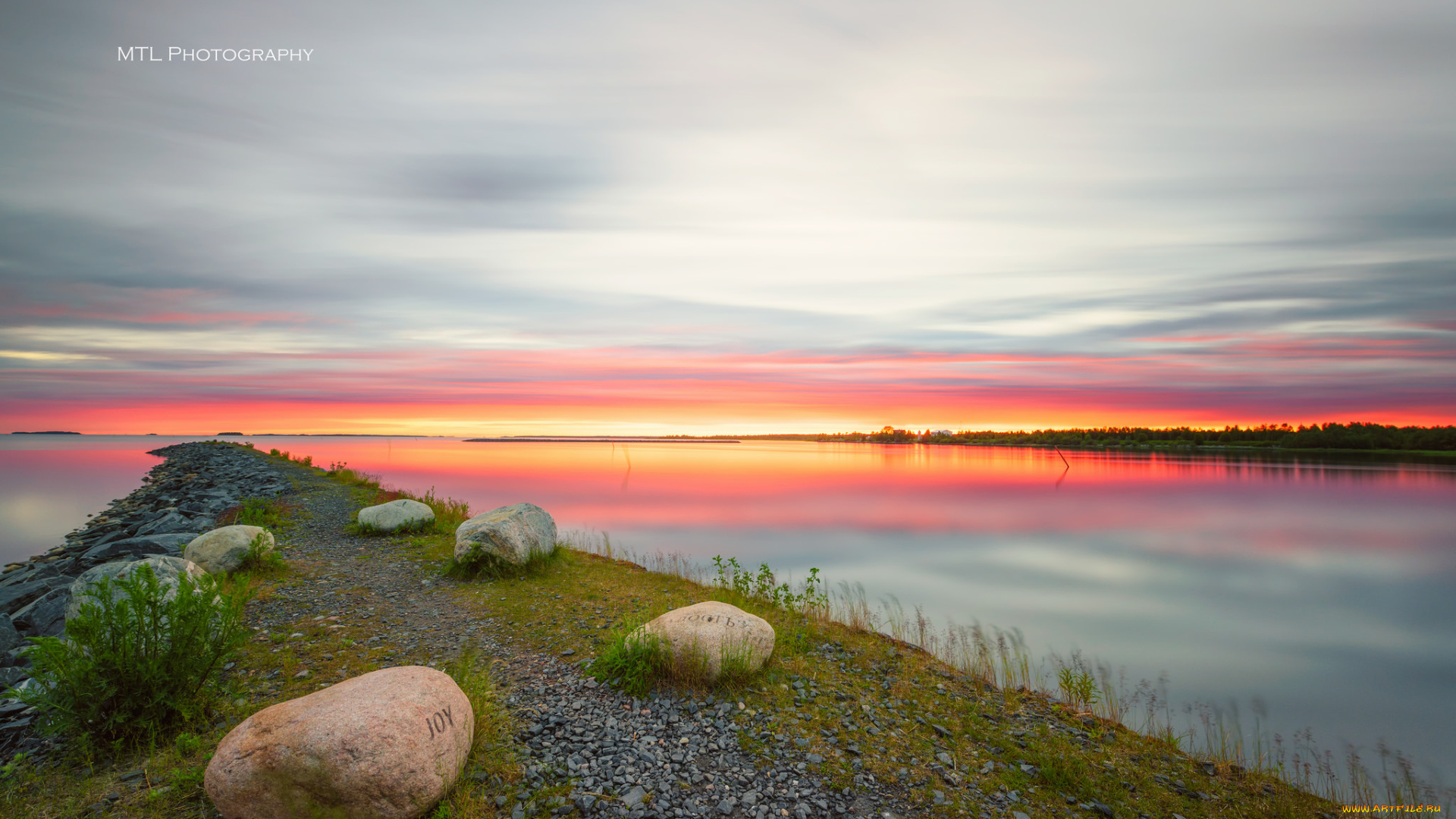 природа, побережье, море, облака