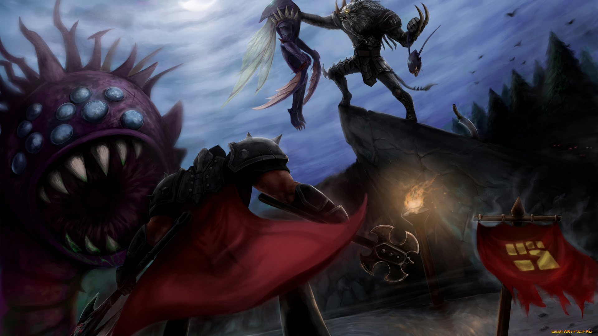 видео, игры, league, of, legends, league, of, legends, action, ролевая, онлайн, baron, darius, khazix, rengar