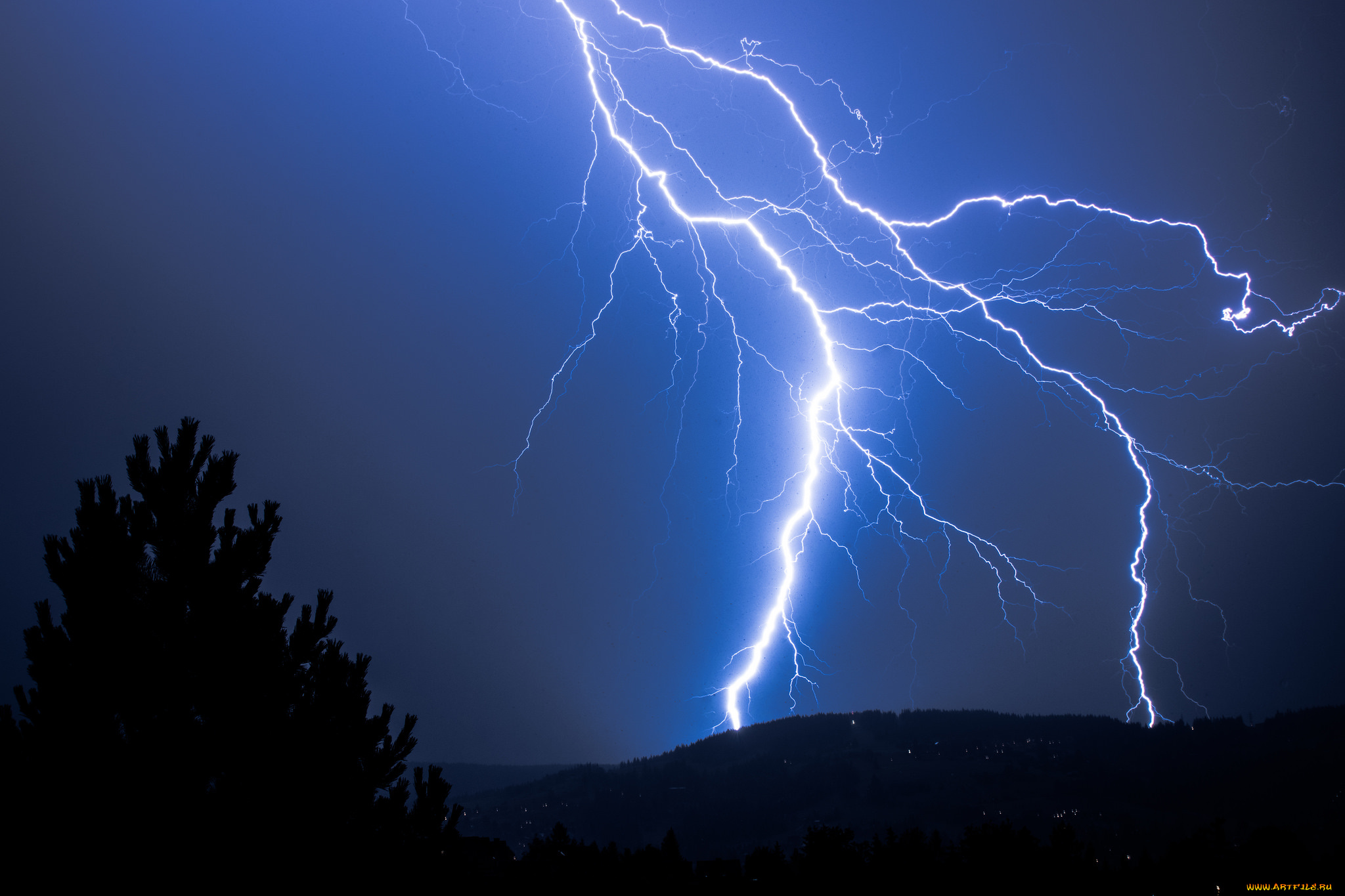 природа, молния, , гроза, шторм