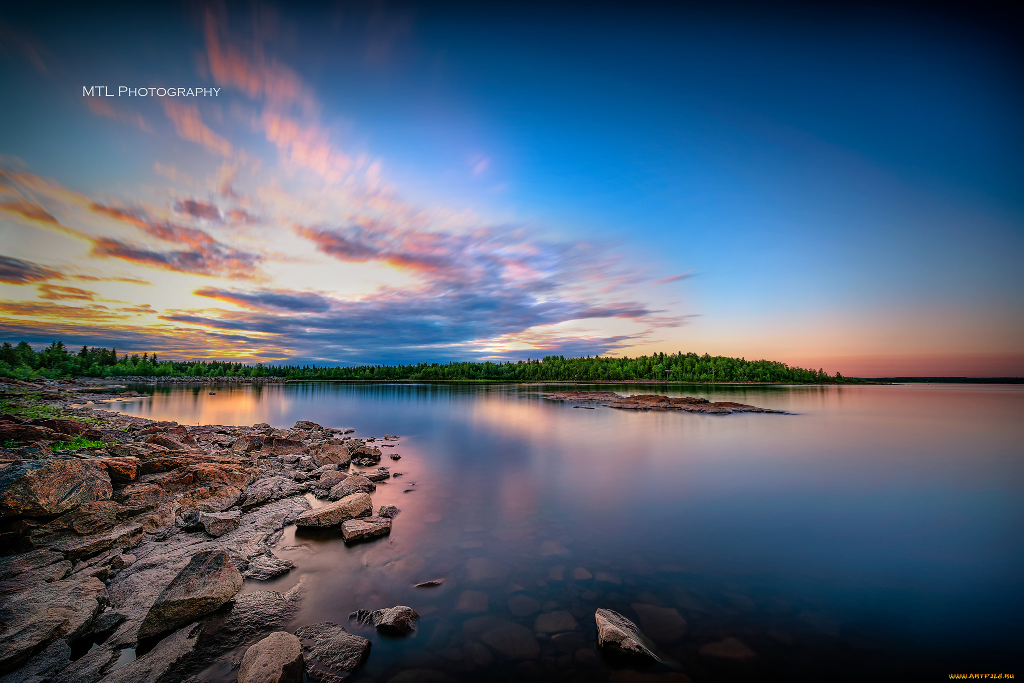 природа, побережье, море, облака