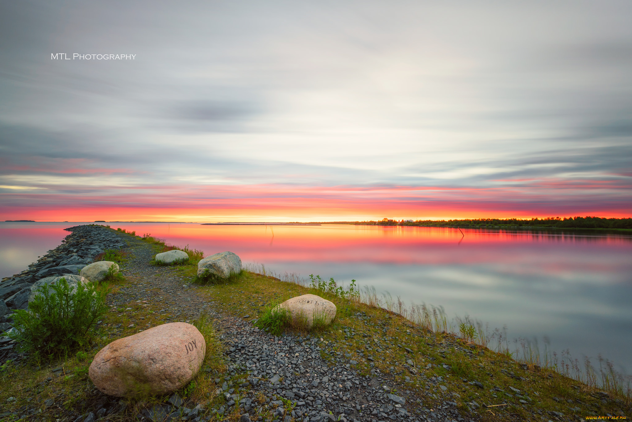 природа, побережье, море, облака