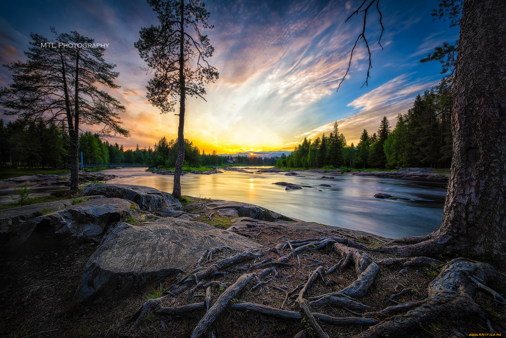 природа, реки, озера, лес, река, облака