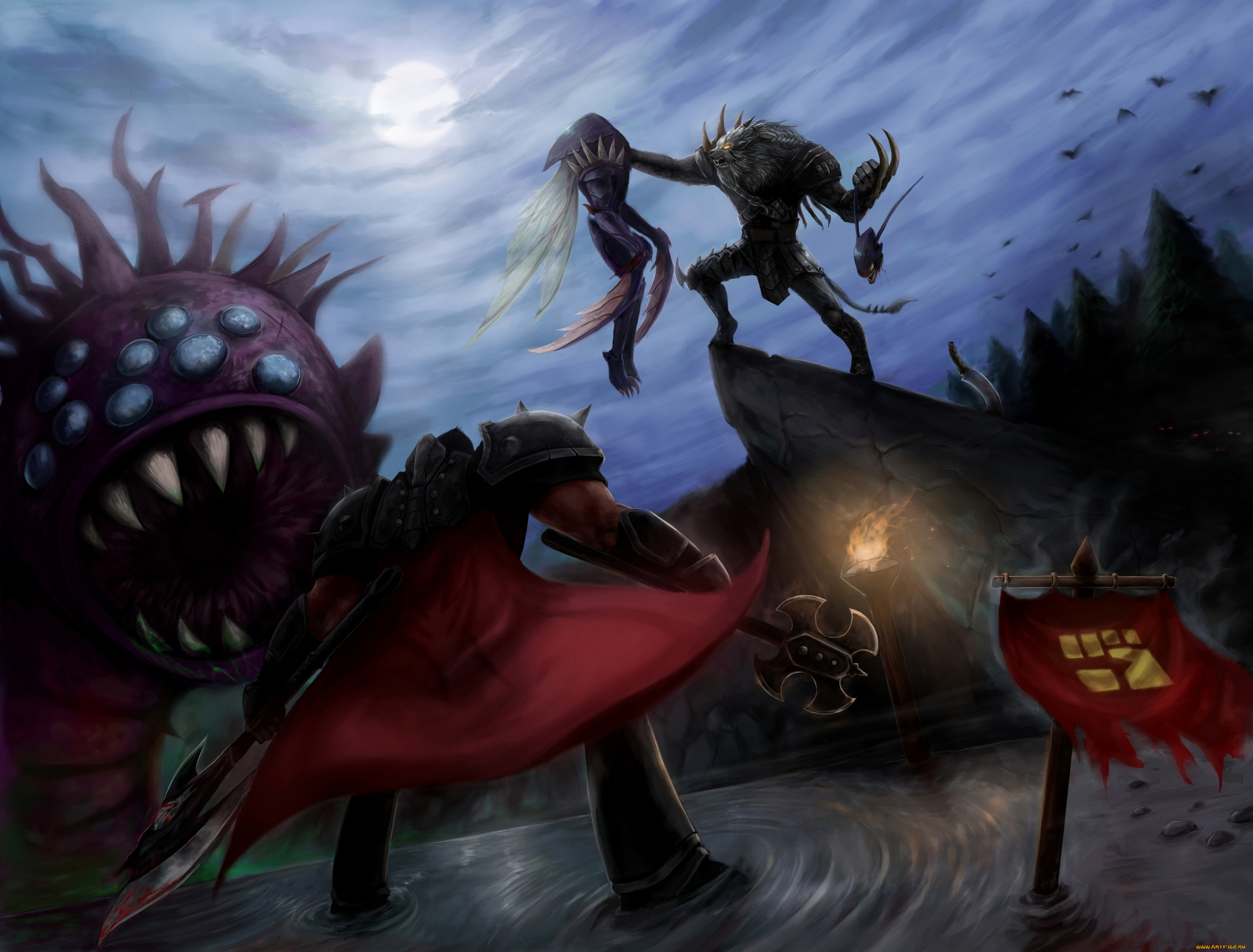 видео, игры, league, of, legends, league, of, legends, action, ролевая, онлайн, baron, darius, khazix, rengar