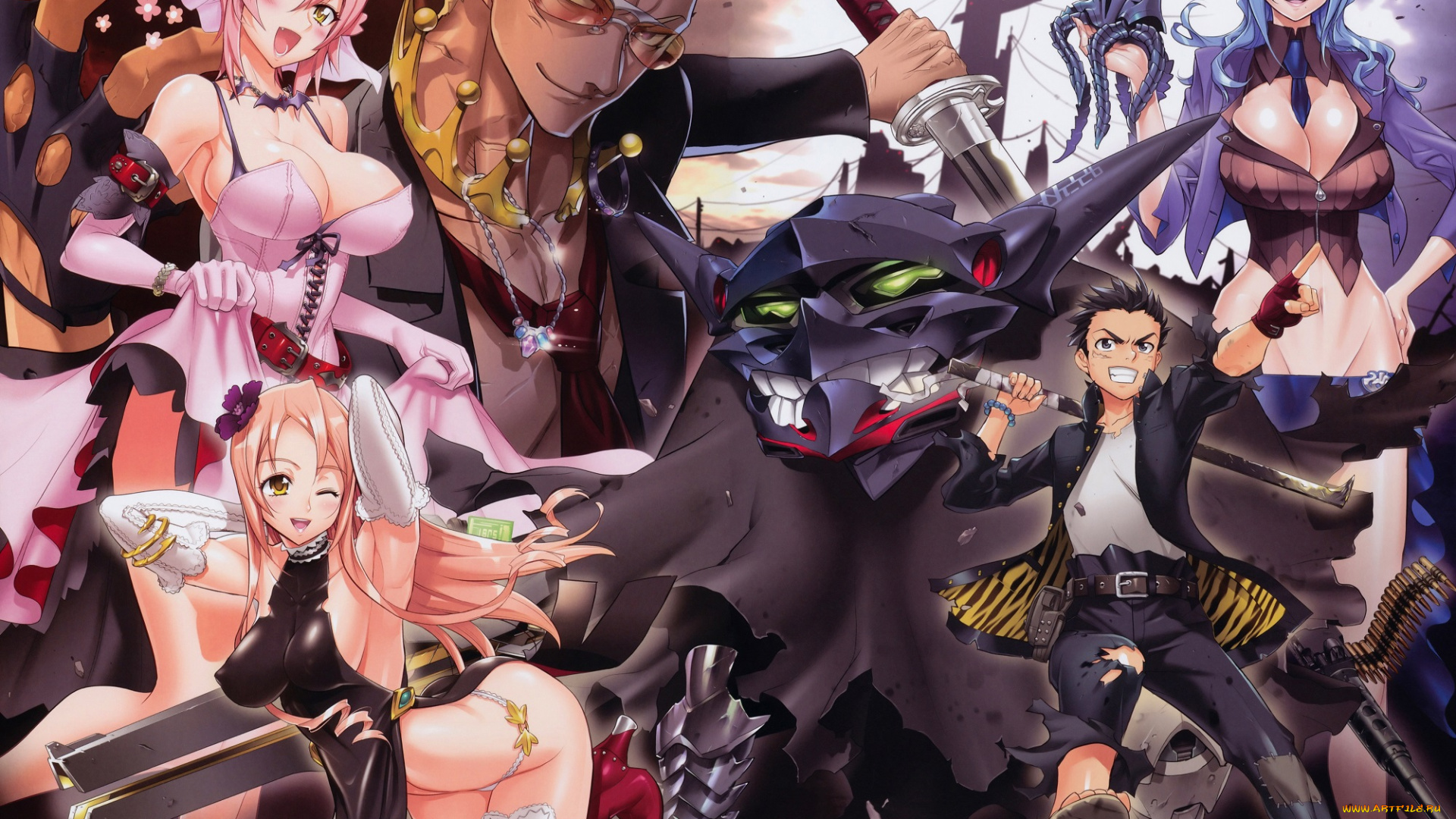 аниме, оружие, , техника, , технологии, парни, девушки