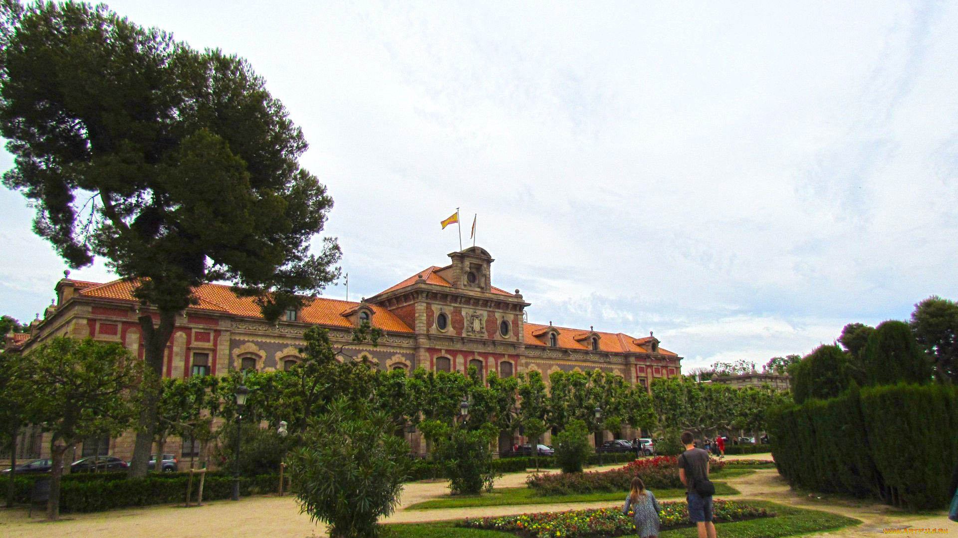 барселона, города, барселона, , испания, здание, птица, люди, растения