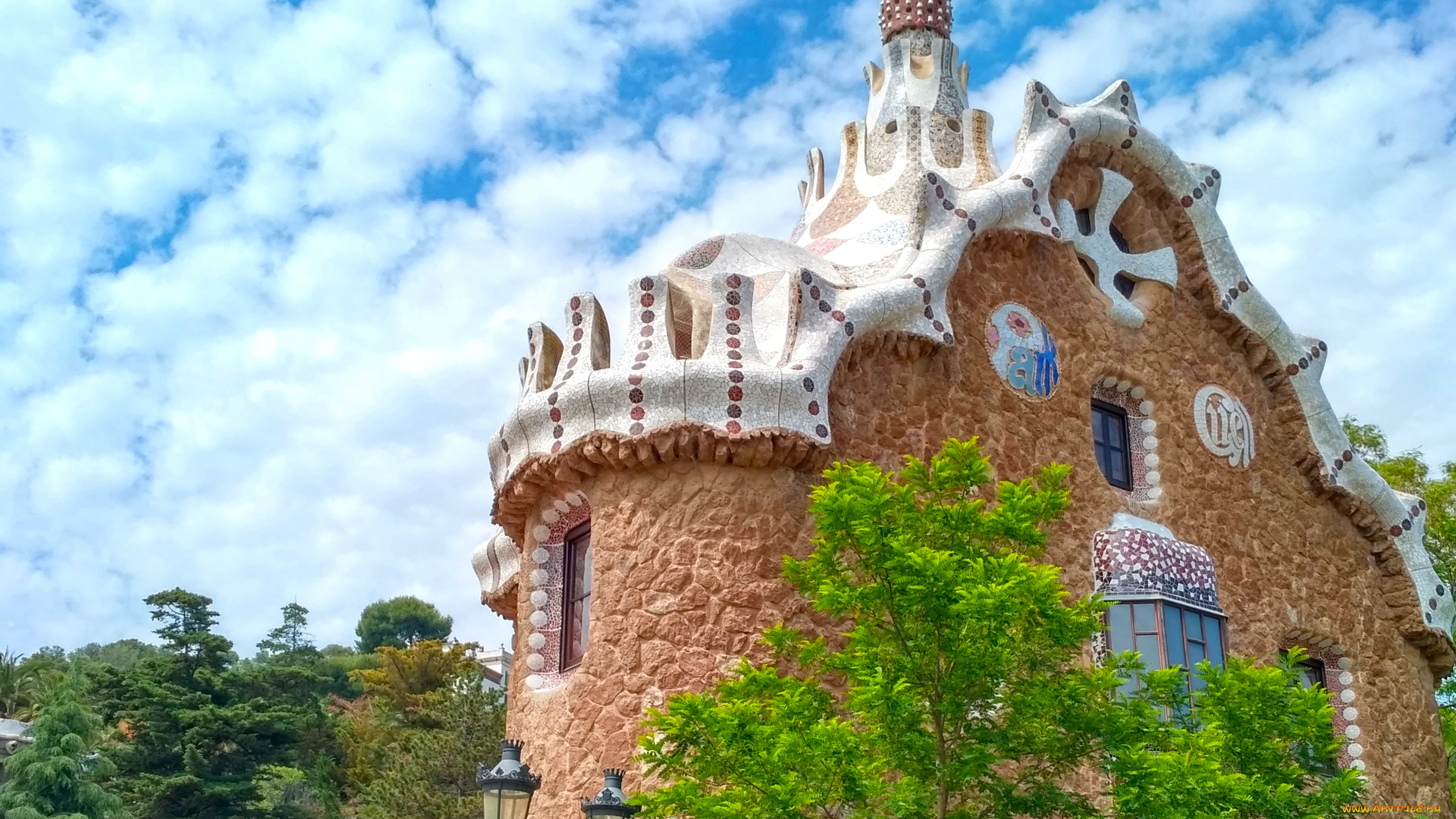 барселона, города, барселона, , испания, здание, дерево