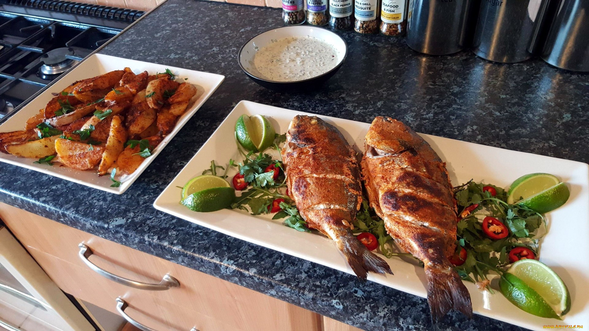 еда, рыбные, блюда, , с, морепродуктами, кухня, индийская