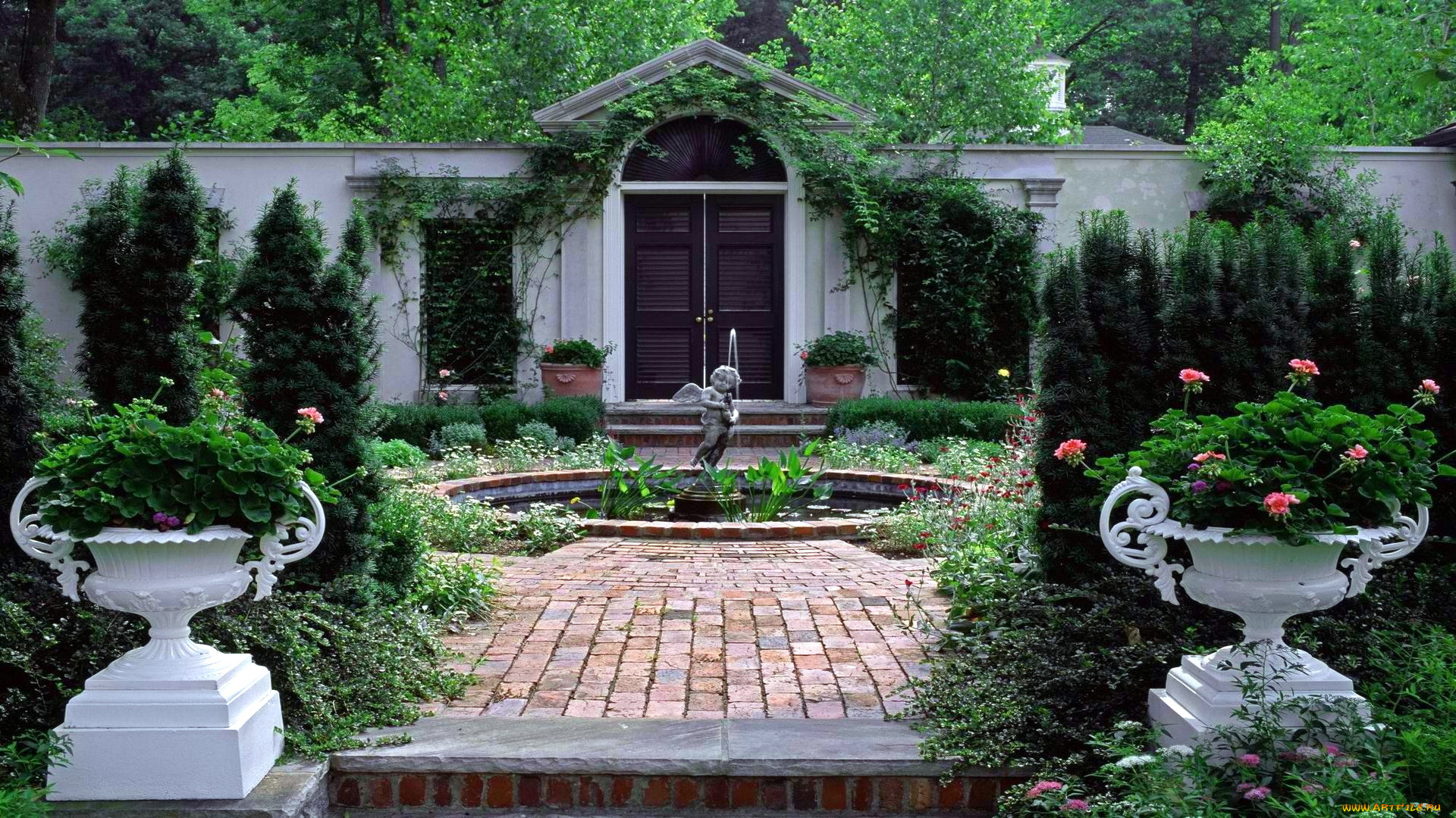 природа, парк, фонтан