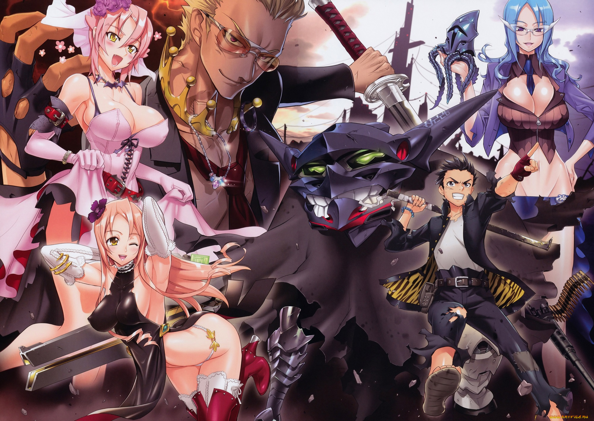 аниме, оружие, , техника, , технологии, парни, девушки