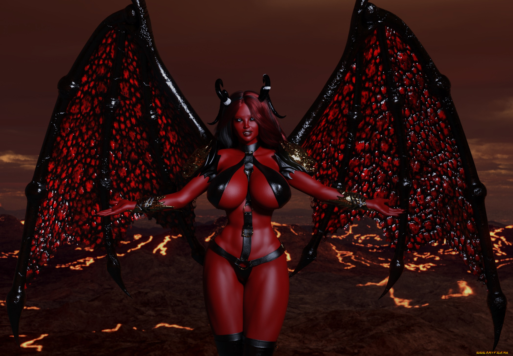 3д, графика, существа, , creatures, взгляд, фон, девушка