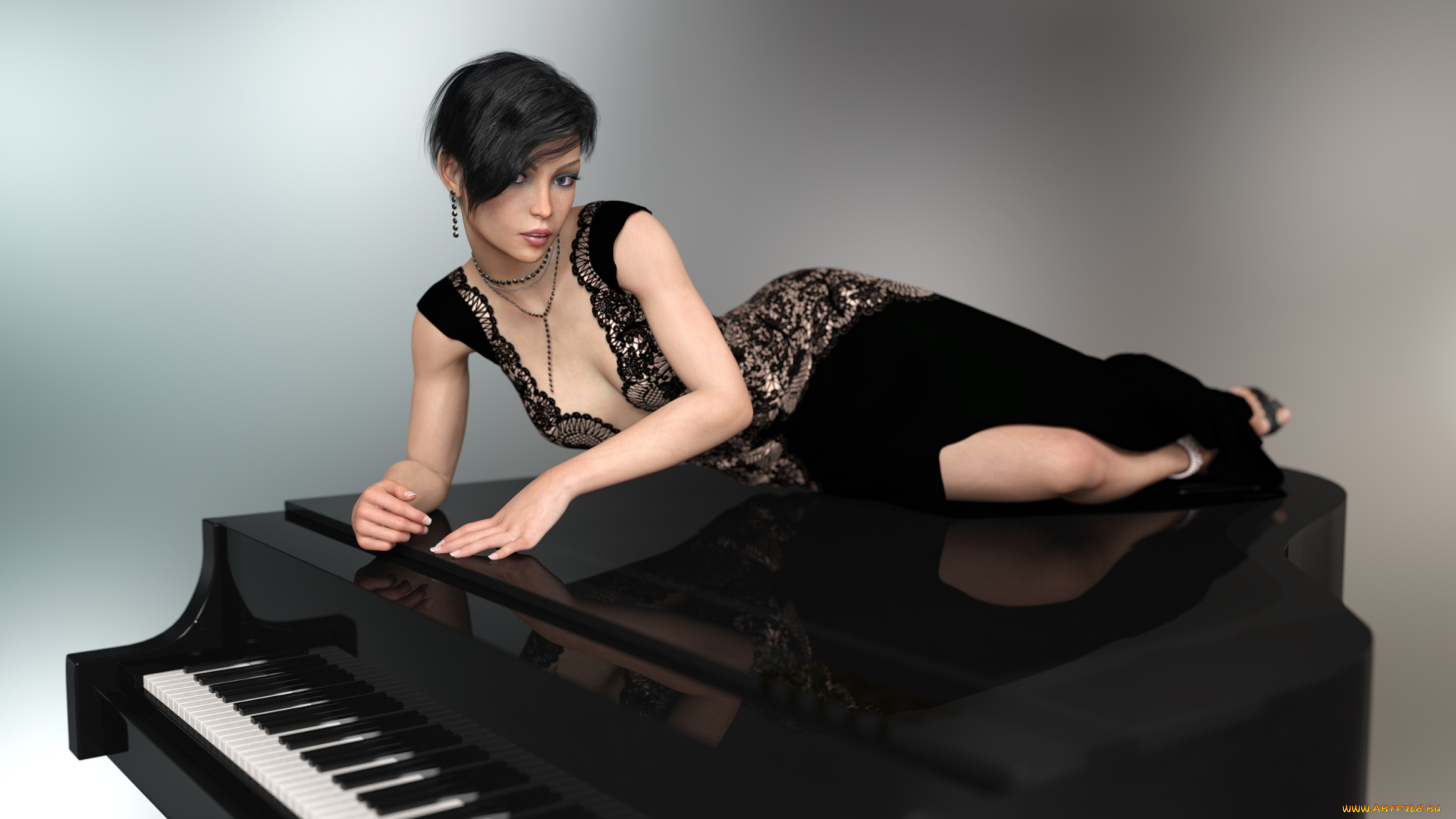 3д, графика, люди, , people, девушка, взгляд, фон